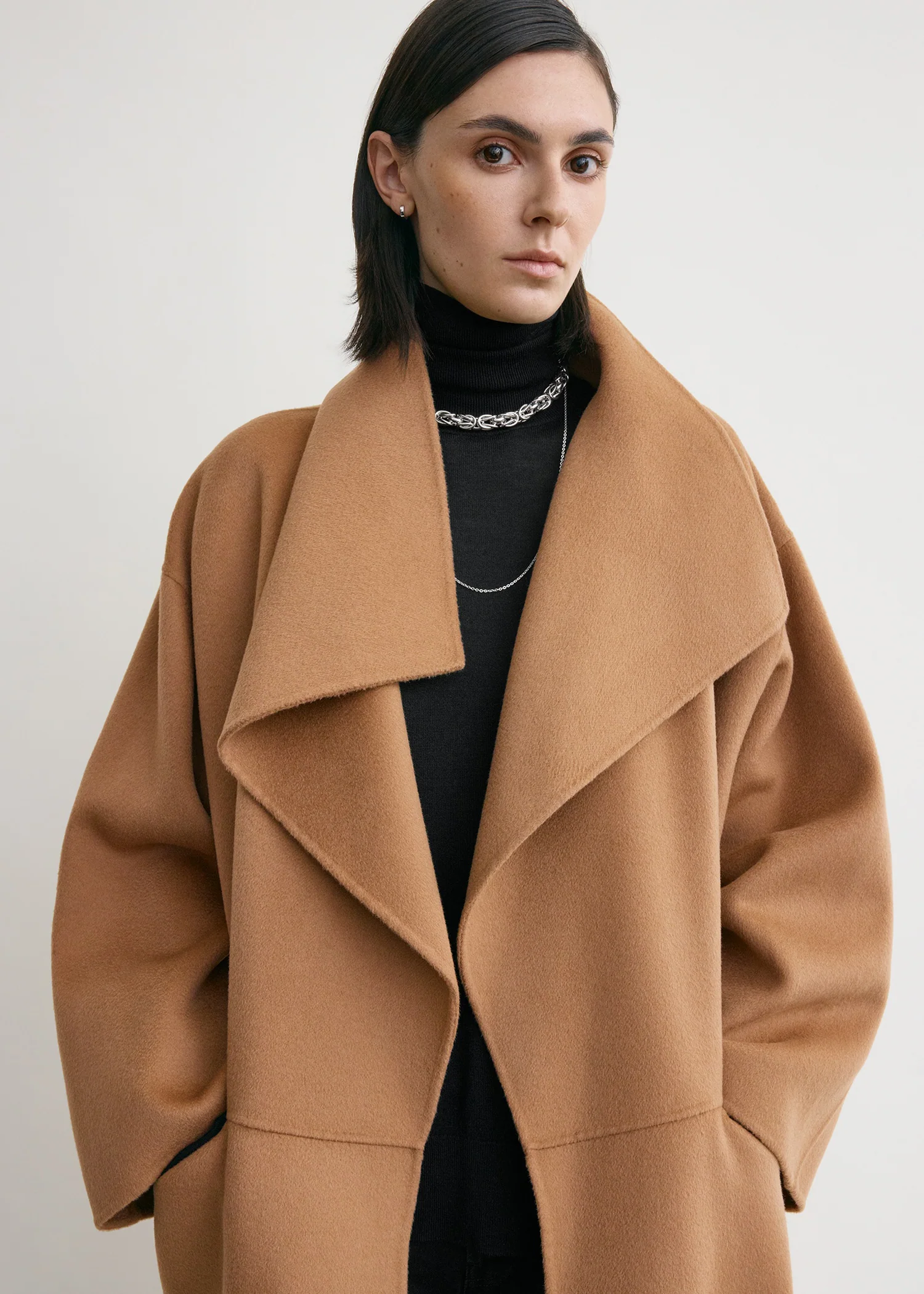 Signature wool cashmere coat camel - Image 4