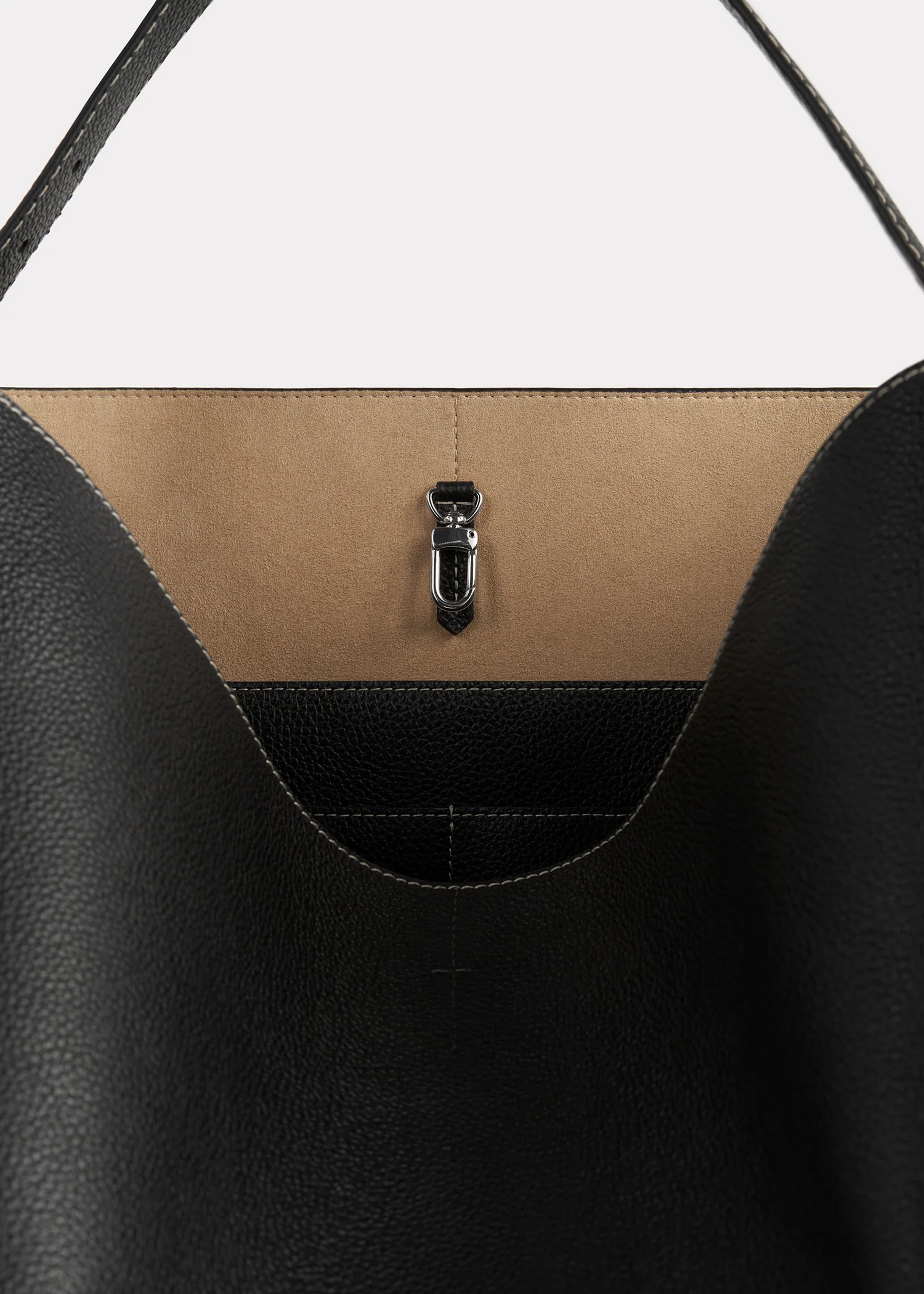 Belted grained-leather tote black - Image 7