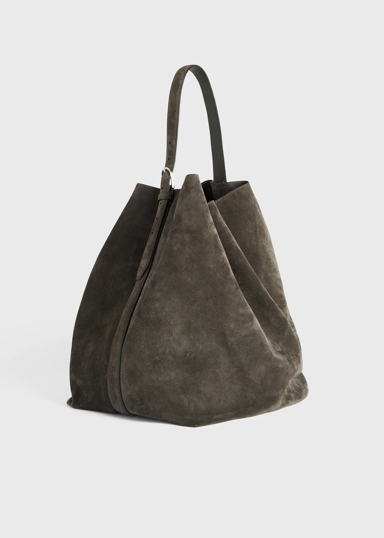 Belted suede tote granite - Image 4