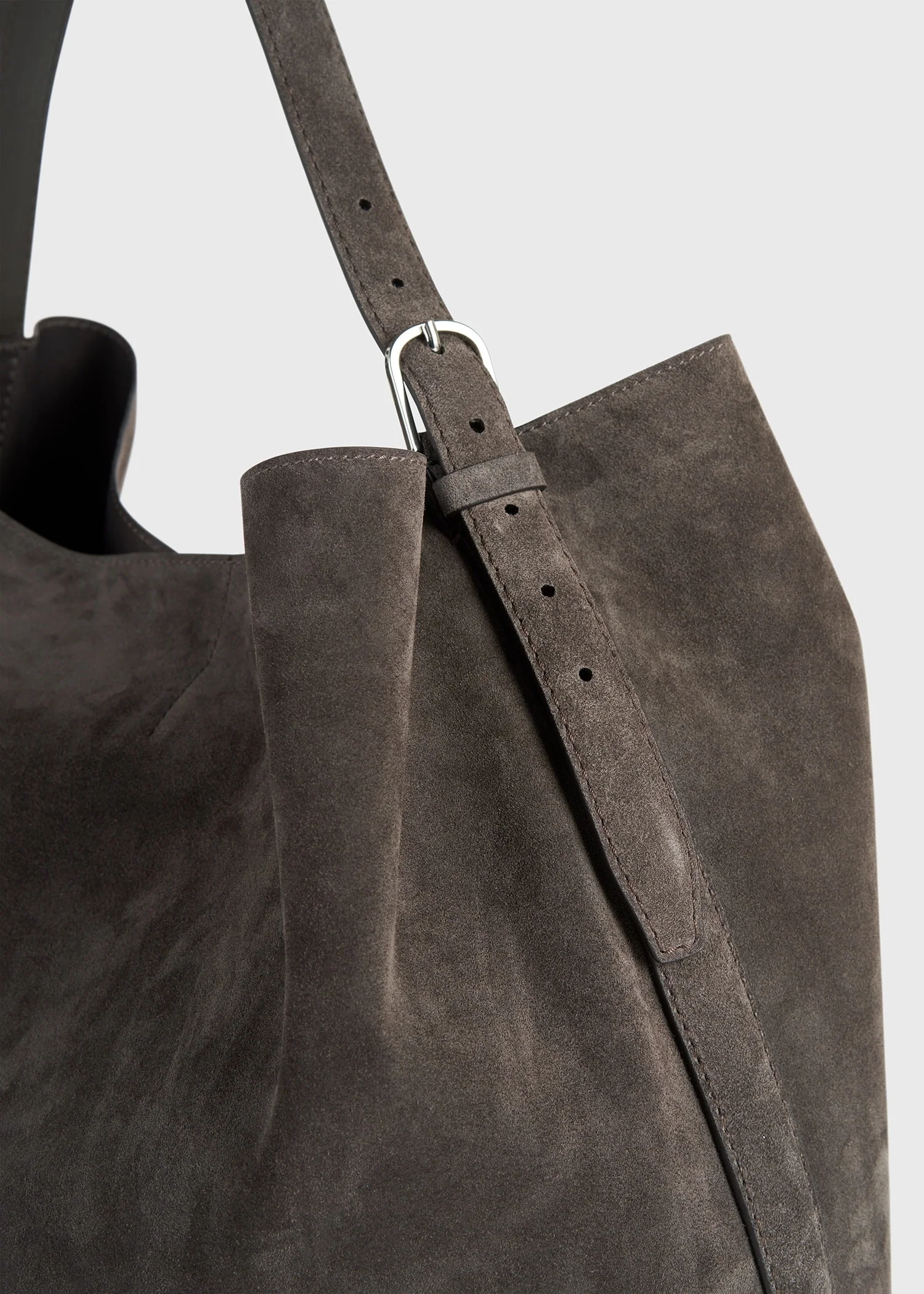 Belted suede tote granite - Image 7