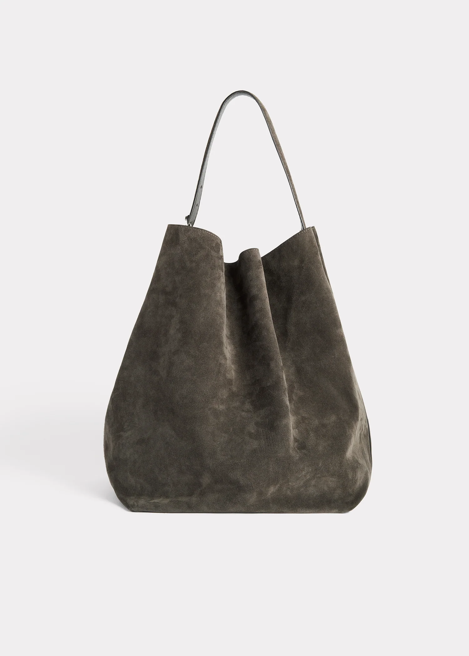 Belted suede tote granite - Image 8