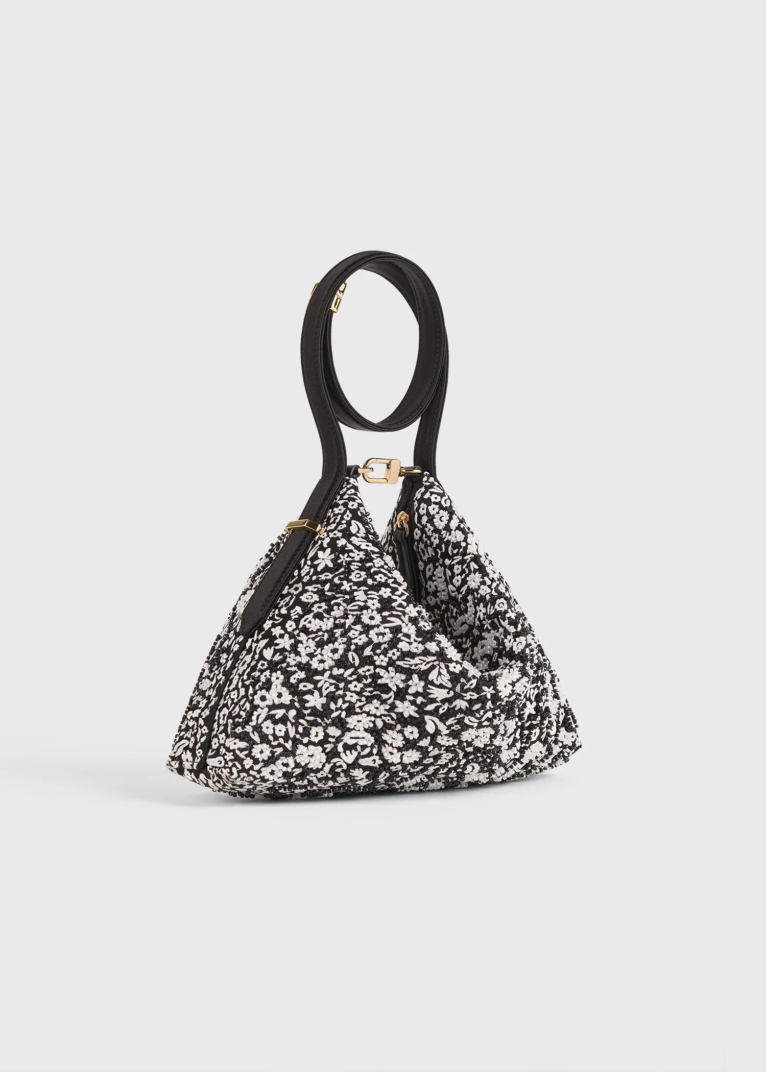 Bevel floral wristlet black/white - Image 4