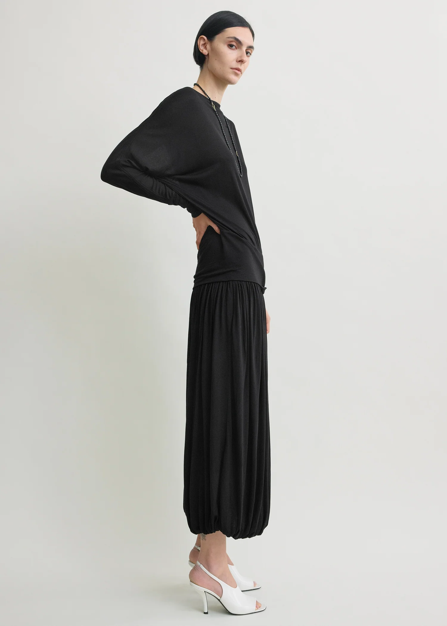 Boatneck jersey top black - Image 3