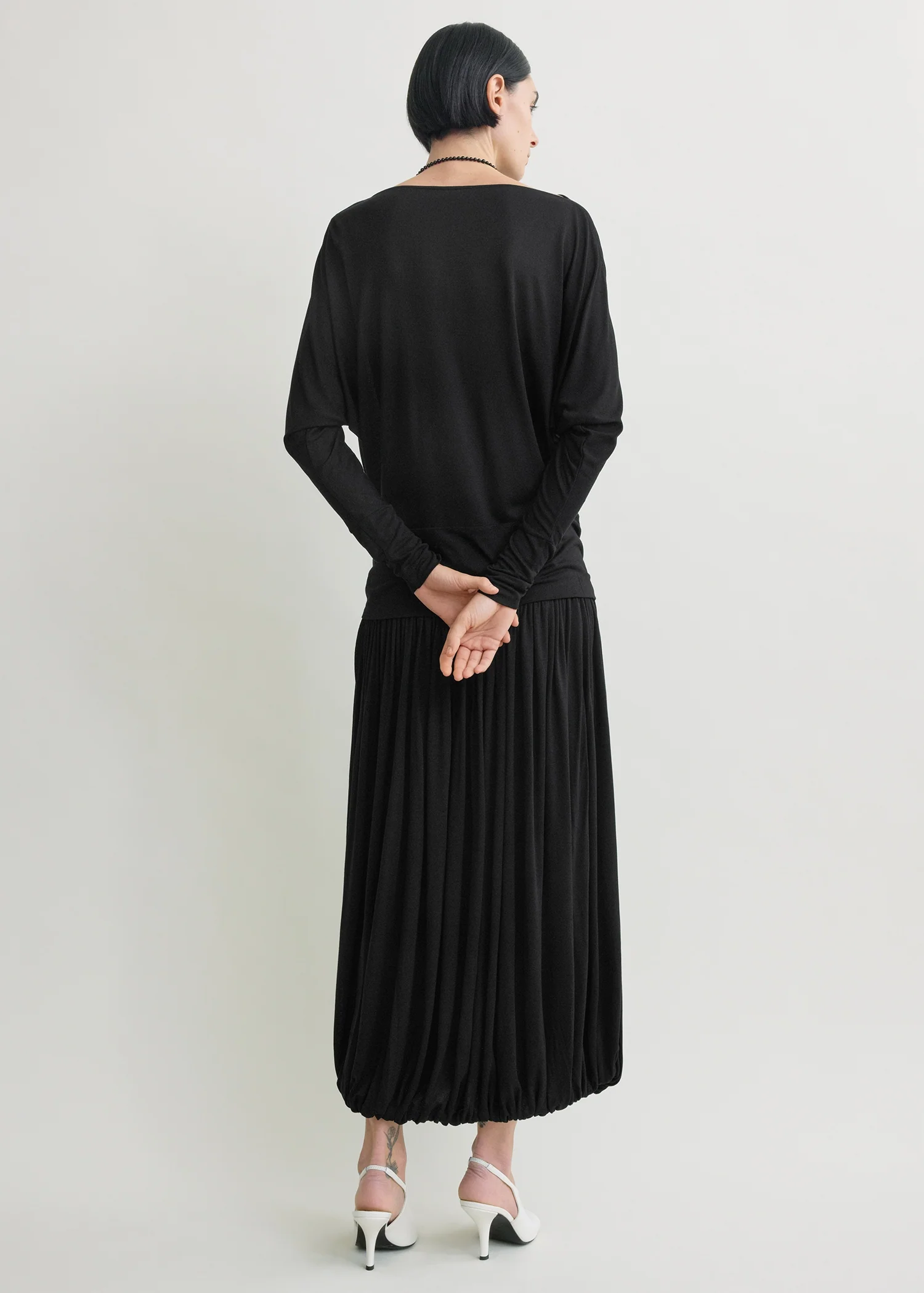 Boatneck jersey top black - Image 4