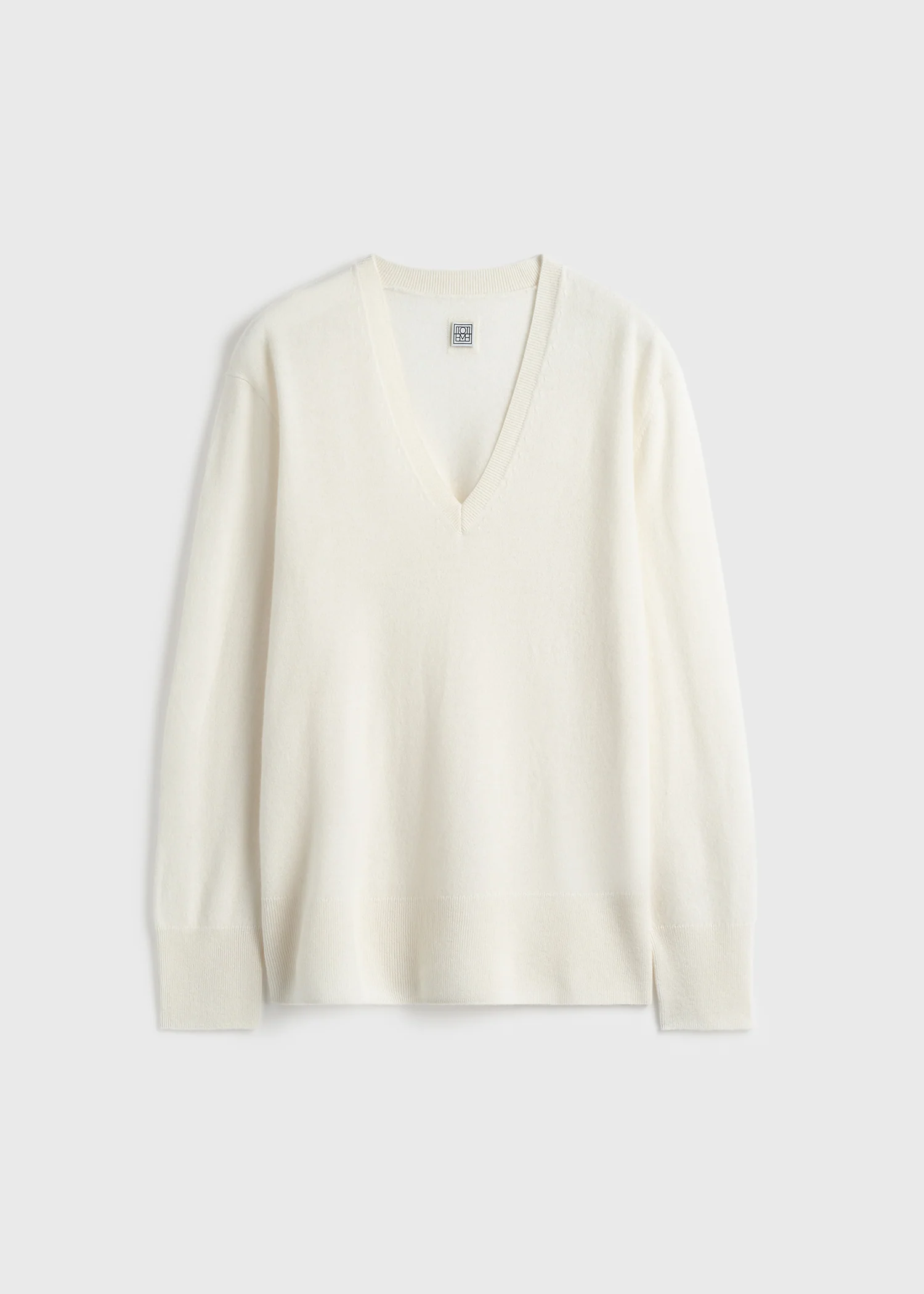 Cashmere v-neck knit ecru - Image 5