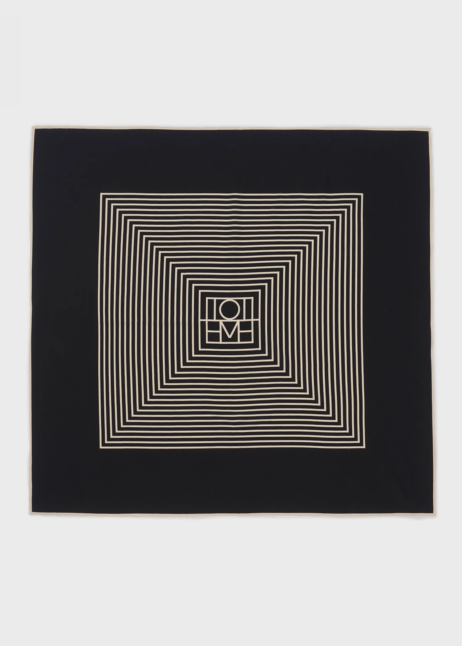 Centered monogram silk scarf black - Image 6