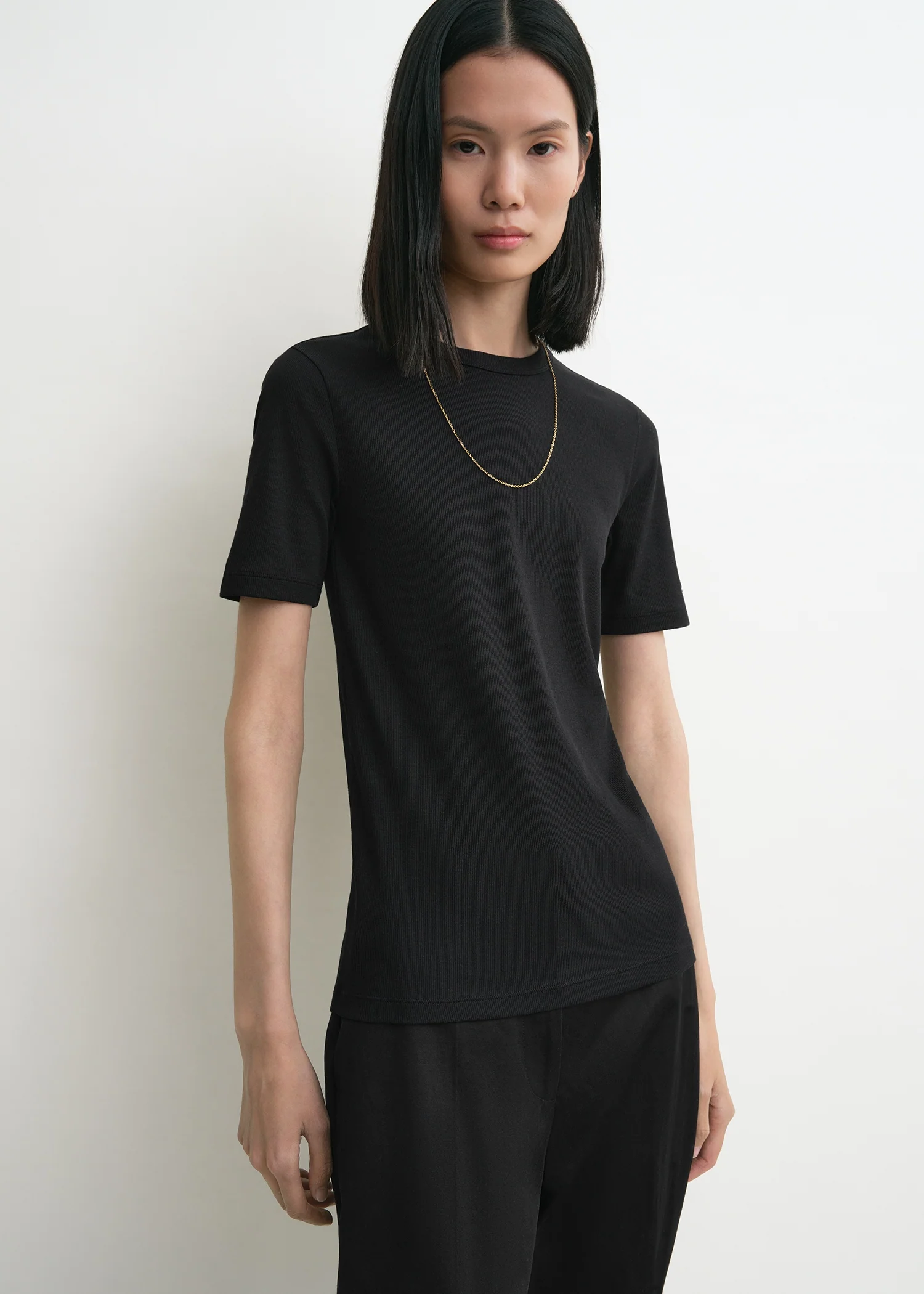 Classic rib tee black - Image 4