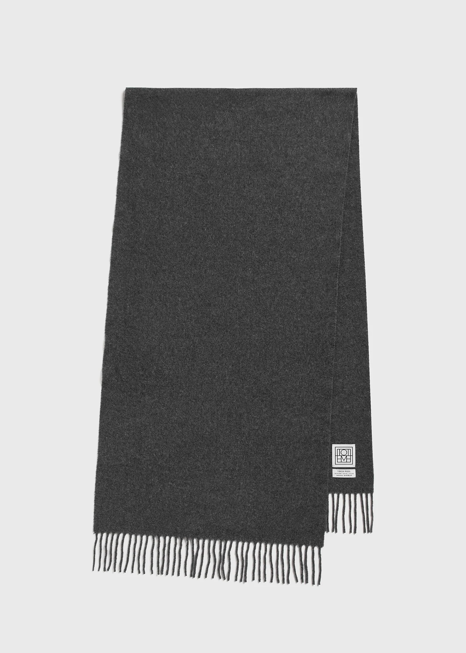 Classic wool scarf dark grey mélange - Image 5