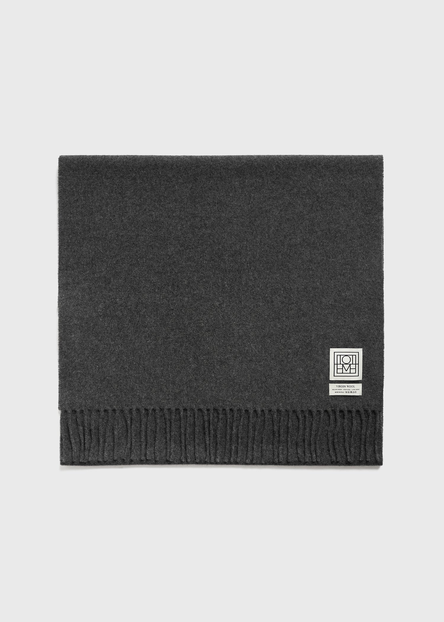 Classic wool scarf dark grey mélange - Image 6