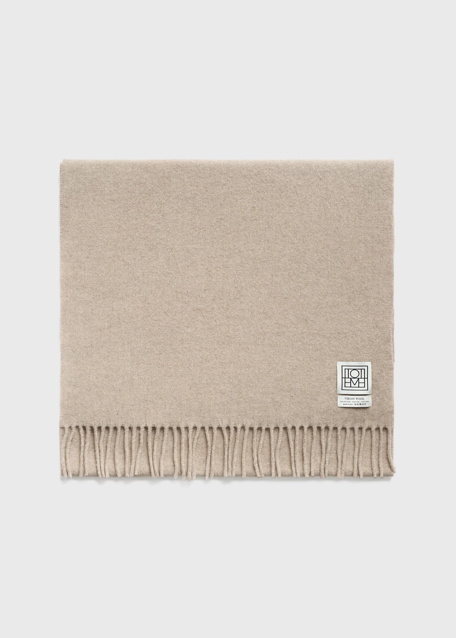 Classic wool scarf light beige mélange - Image 7