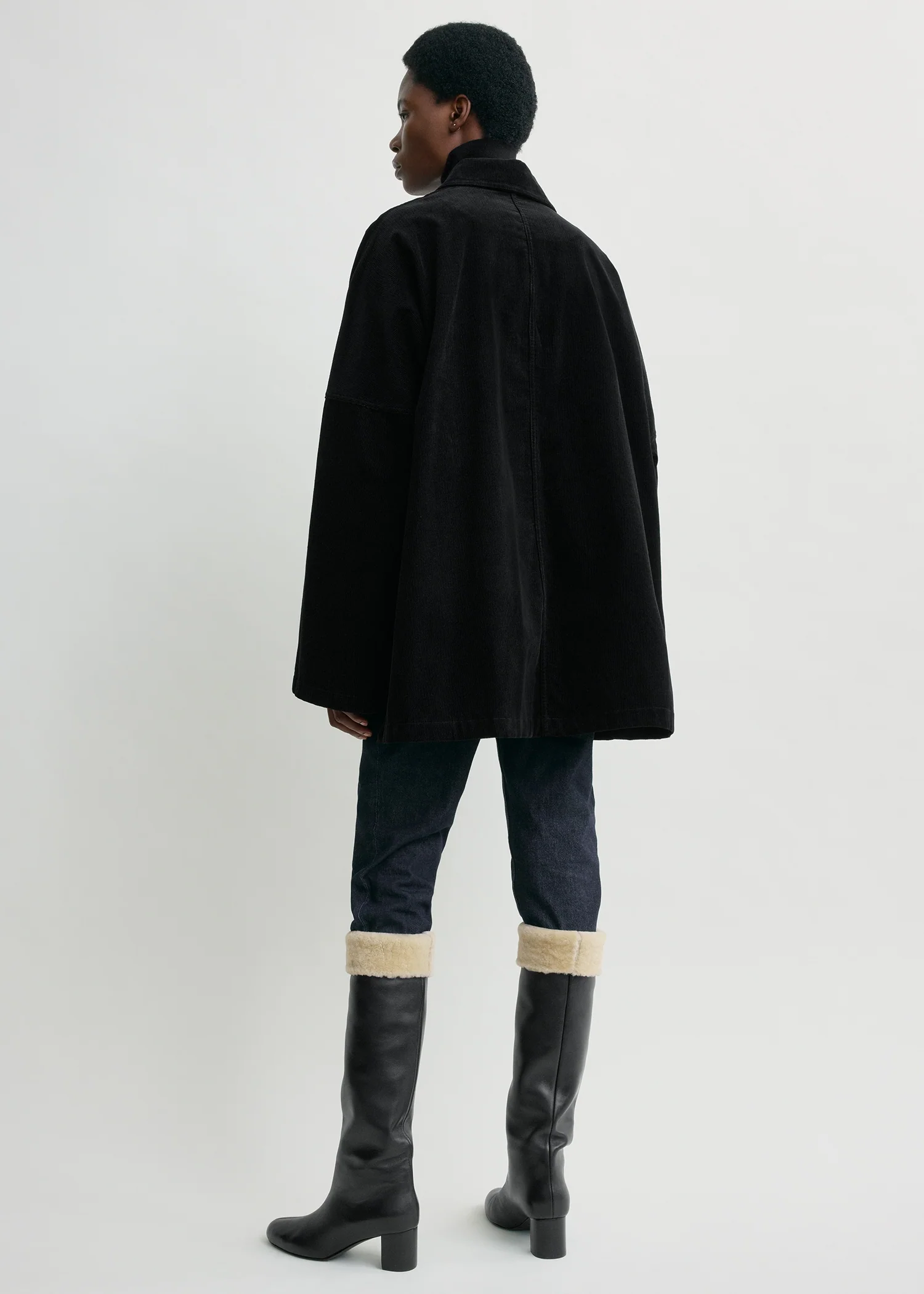 Cord overshirt jacket black - Image 3