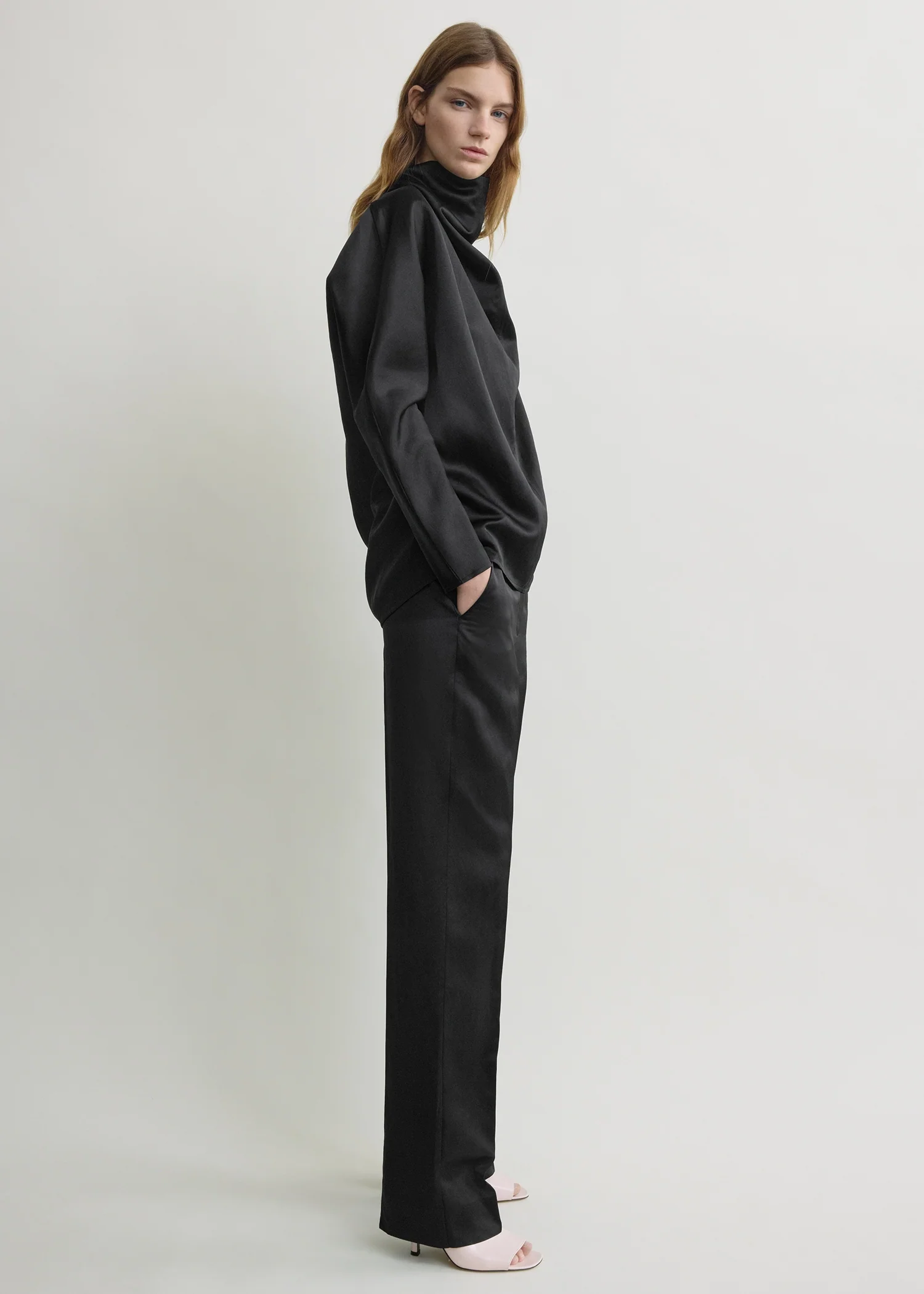 Cowl neck blouse black - Image 3