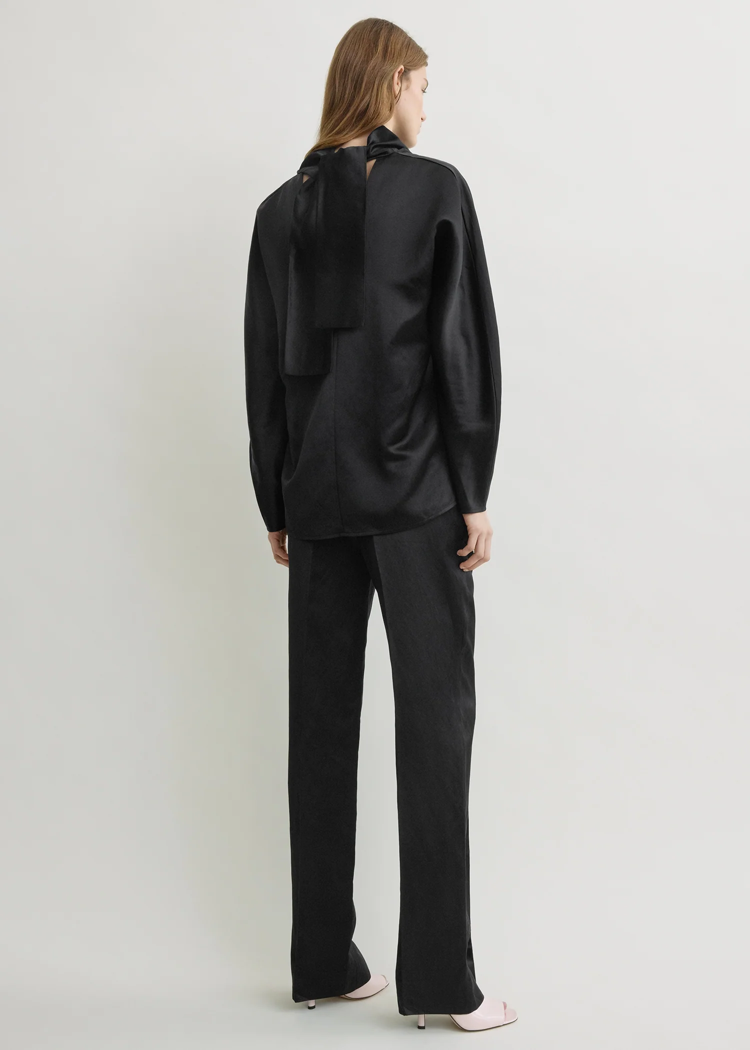 Cowl neck blouse black - Image 4