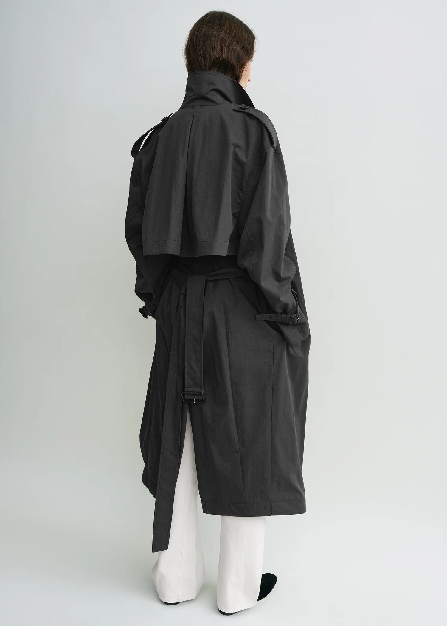 Crisp summer trench washed black - Image 3
