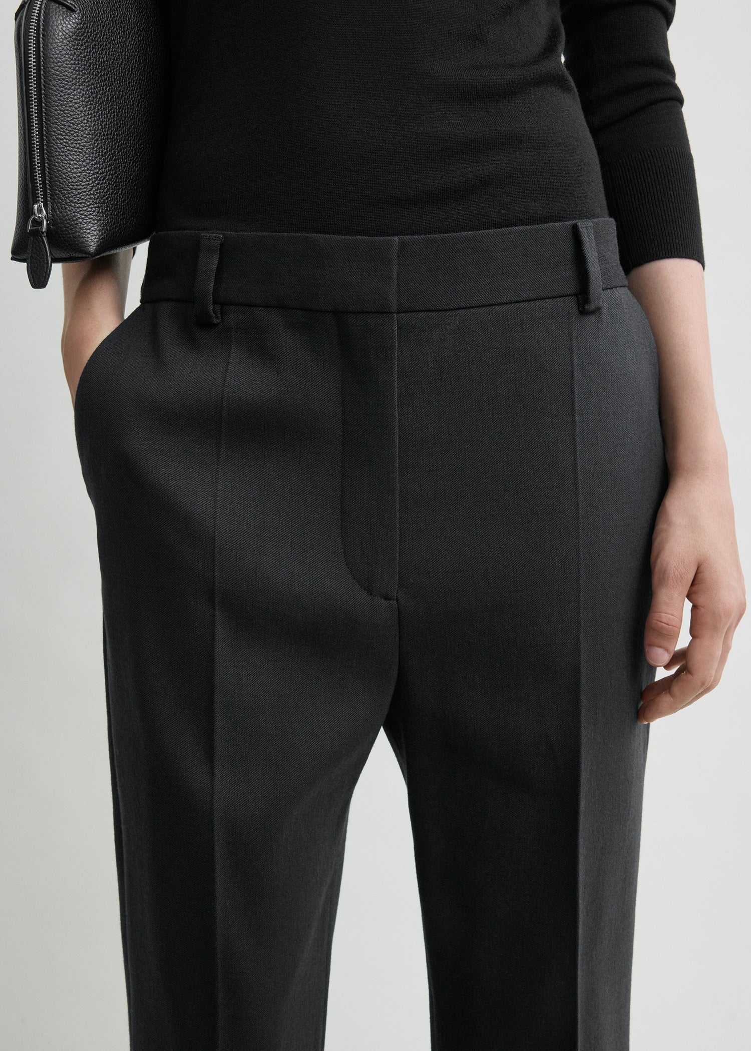 Cropped suit trousers washed black - Image 4