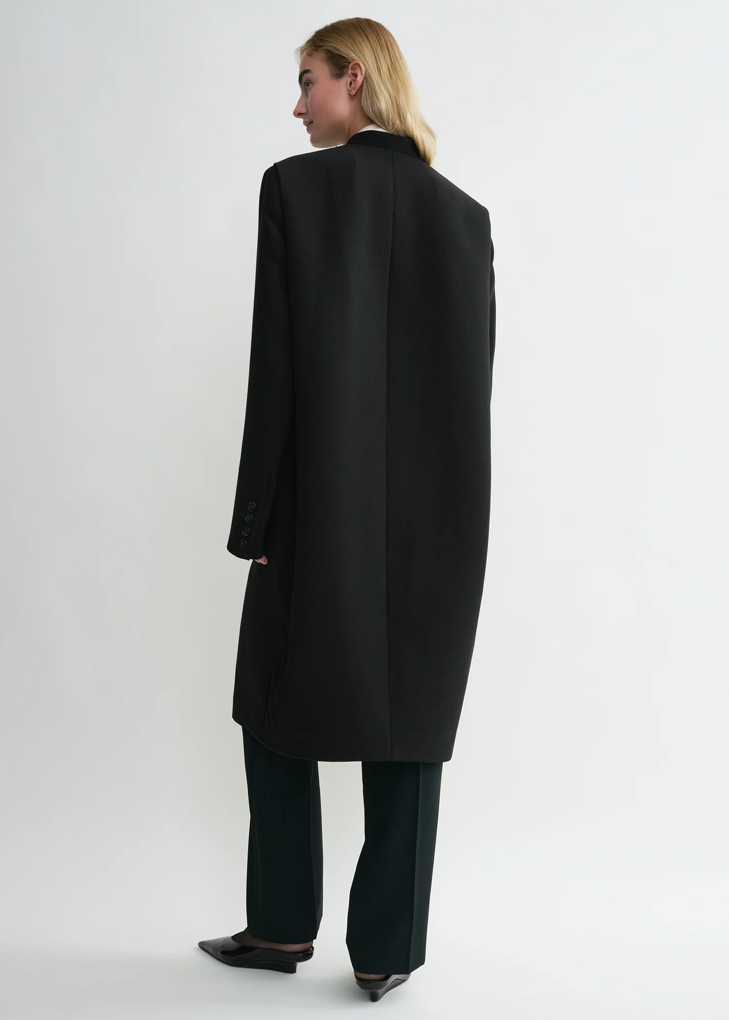Deep pleat coat black - Image 4