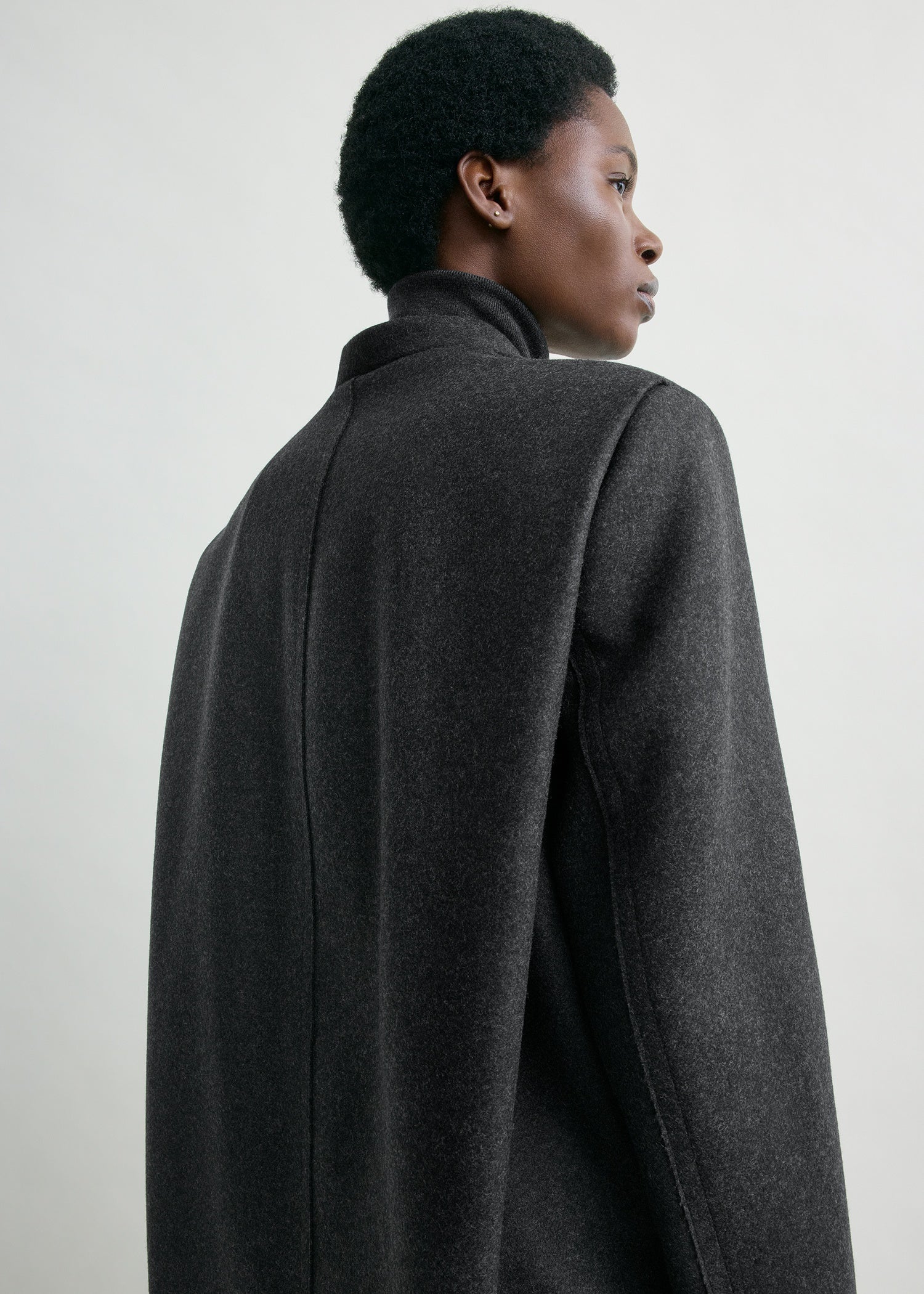 Deep pleat coat charcoal melange - Image 4