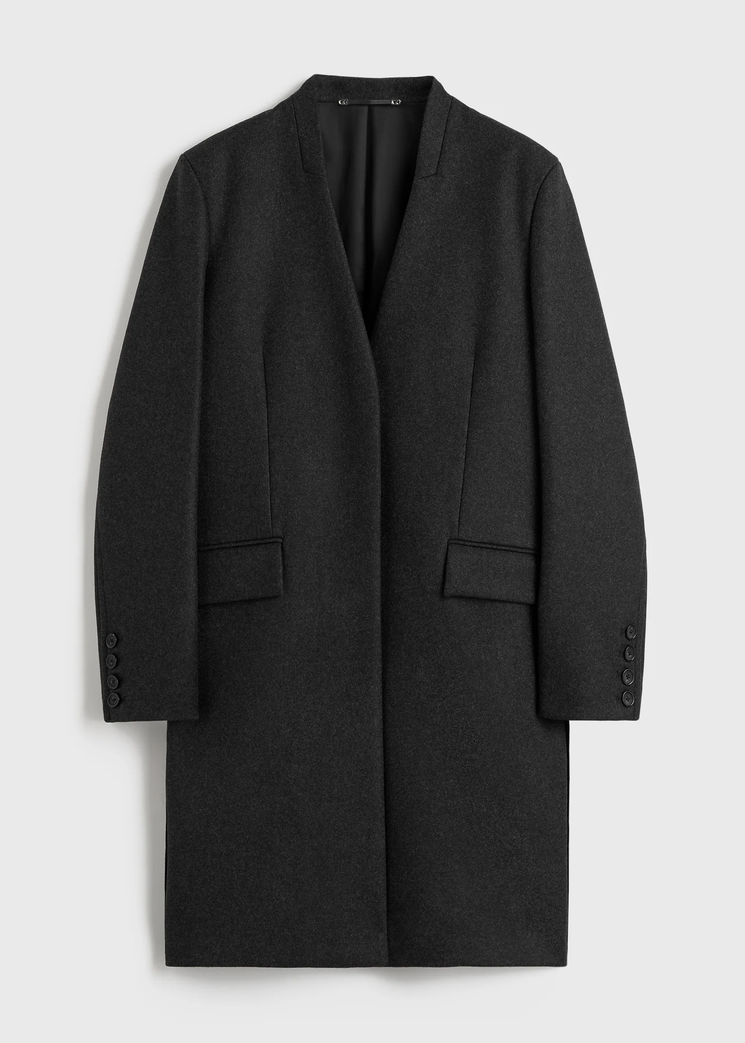 Deep pleat coat charcoal melange - Image 6