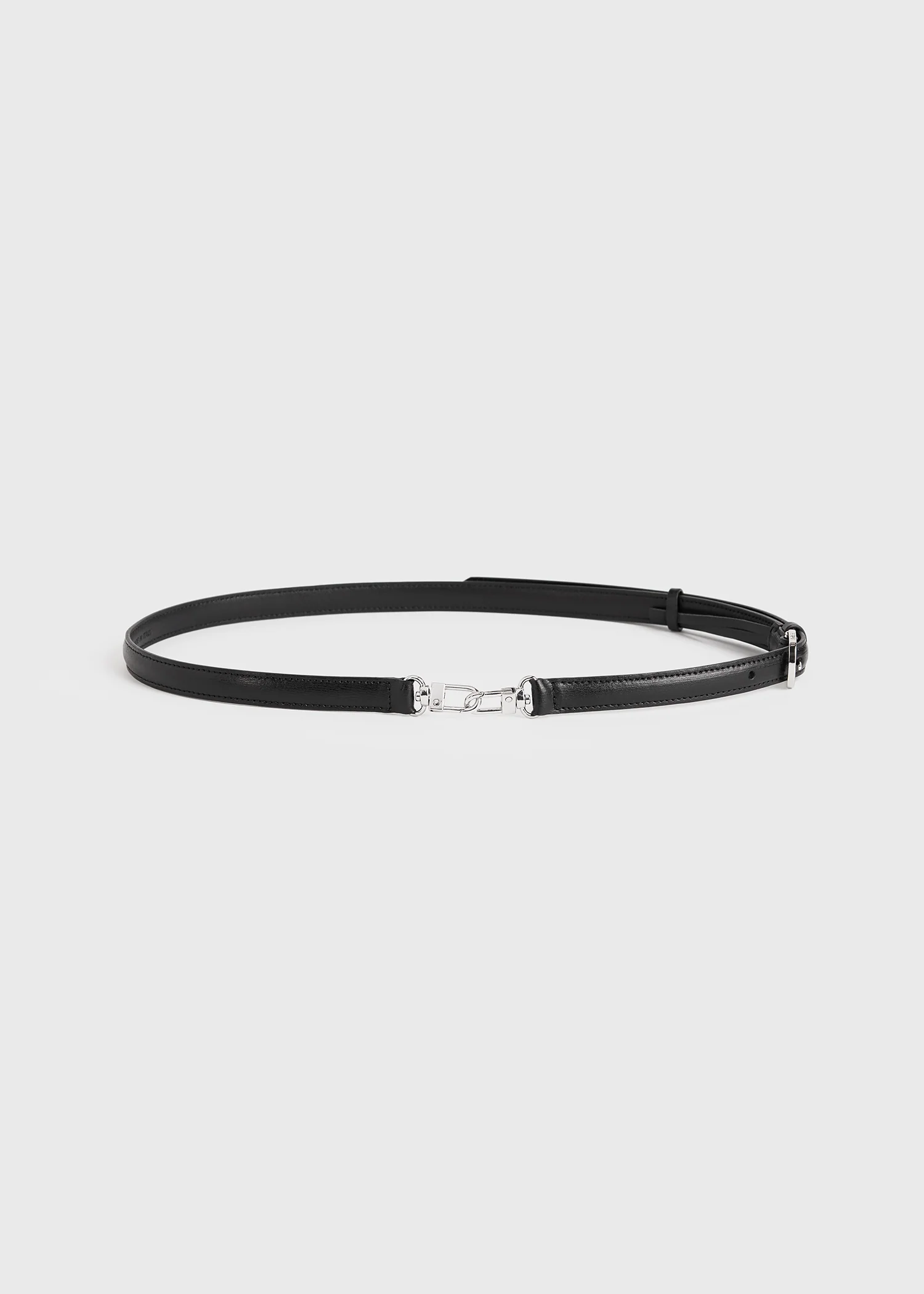 Double clasp leather belt black - Image 3