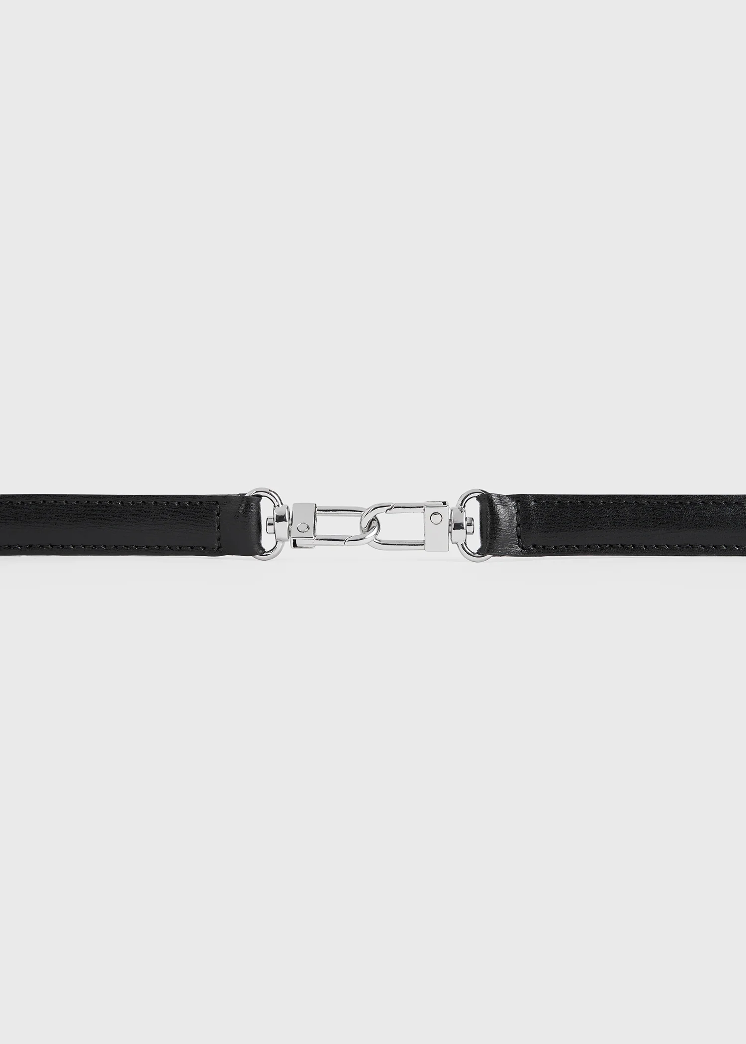 Double clasp leather belt black - Image 5