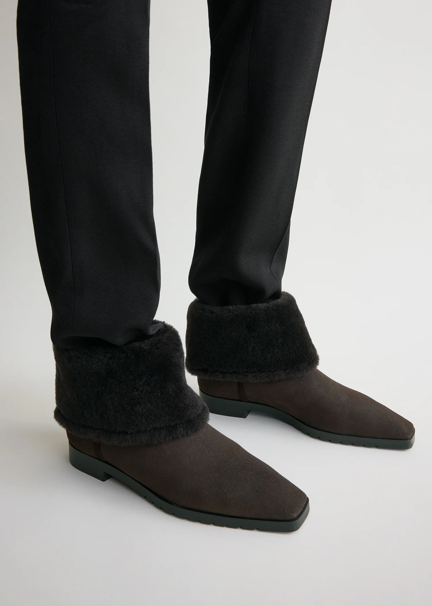 Fold-down shearling boots pepper - Image 3