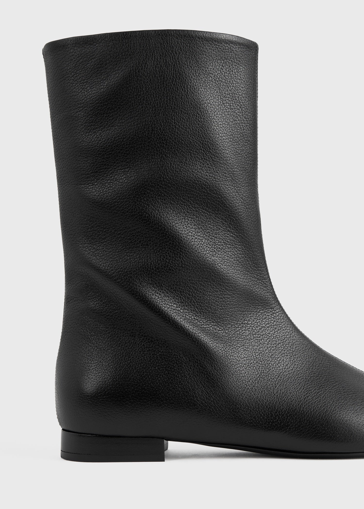 Grained-leather ankle boots black - Image 5