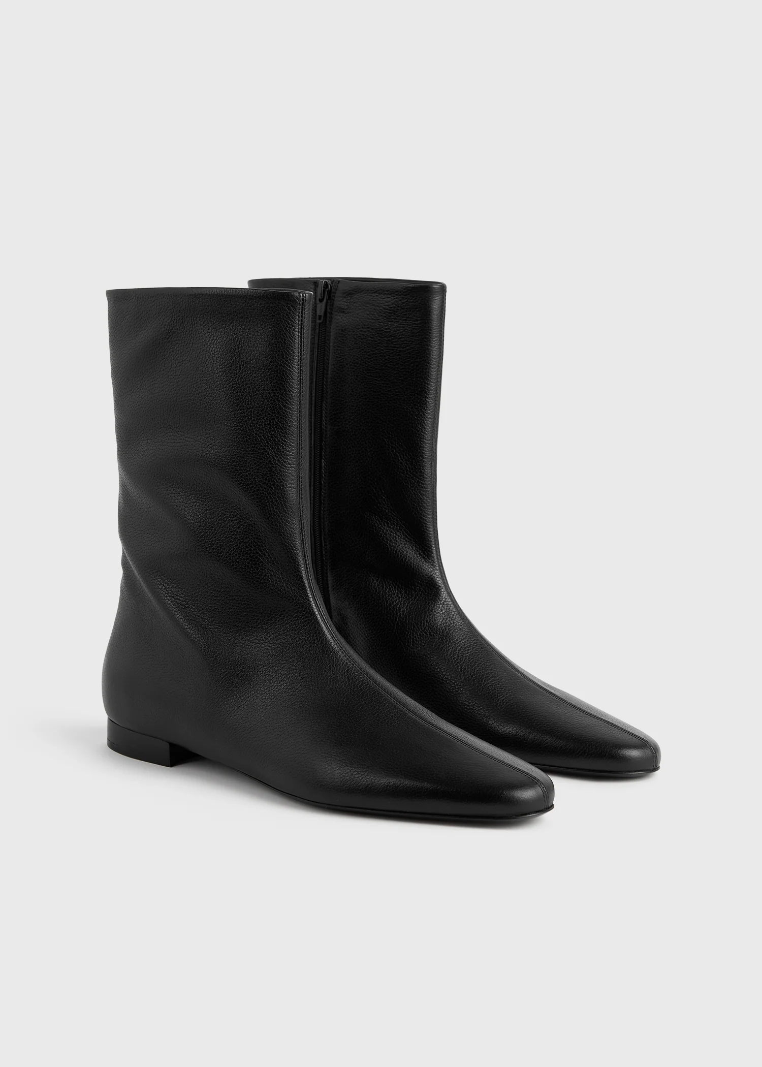 Grained-leather ankle boots black - Image 7