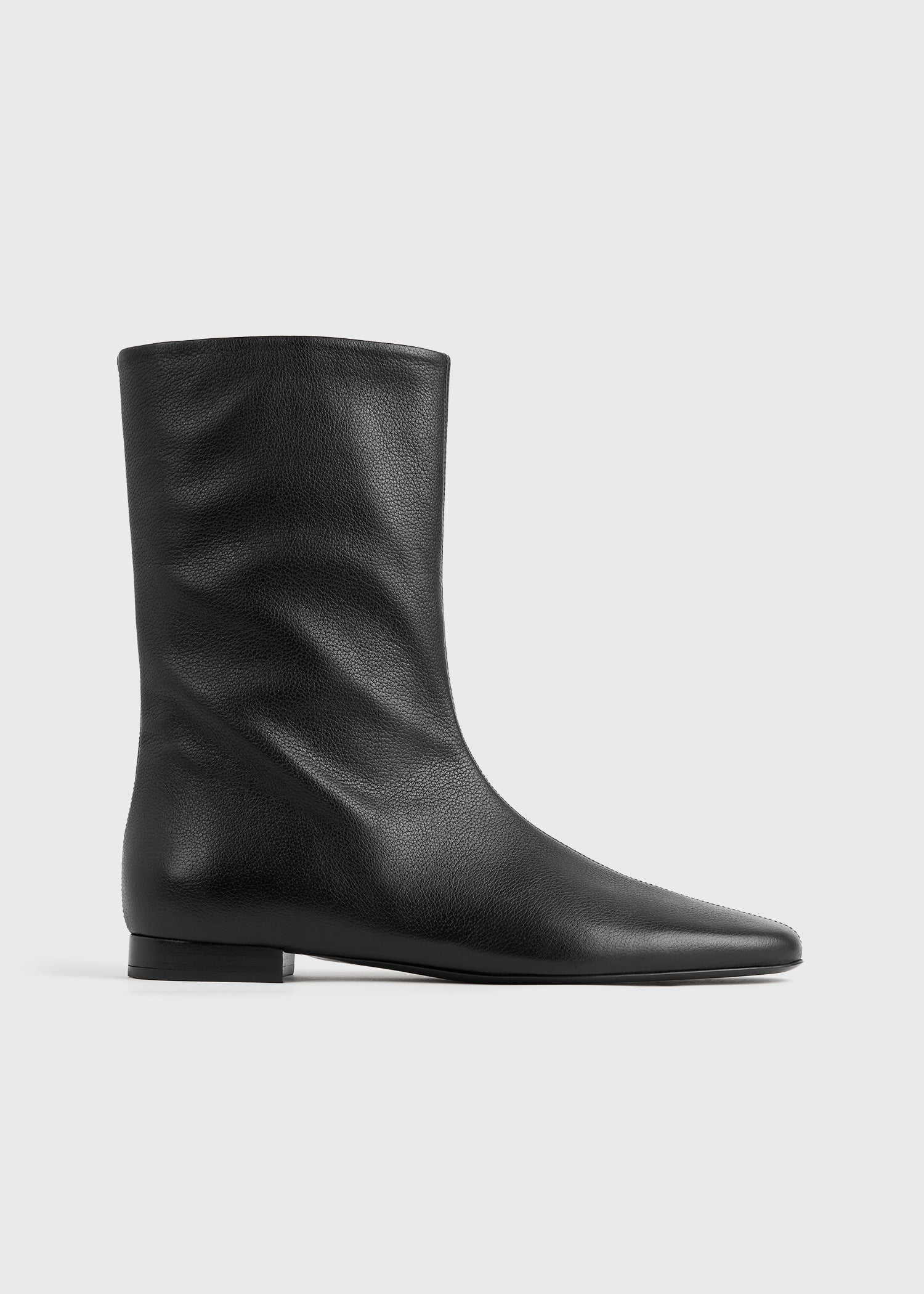 Grained-leather ankle boots black - Image 8