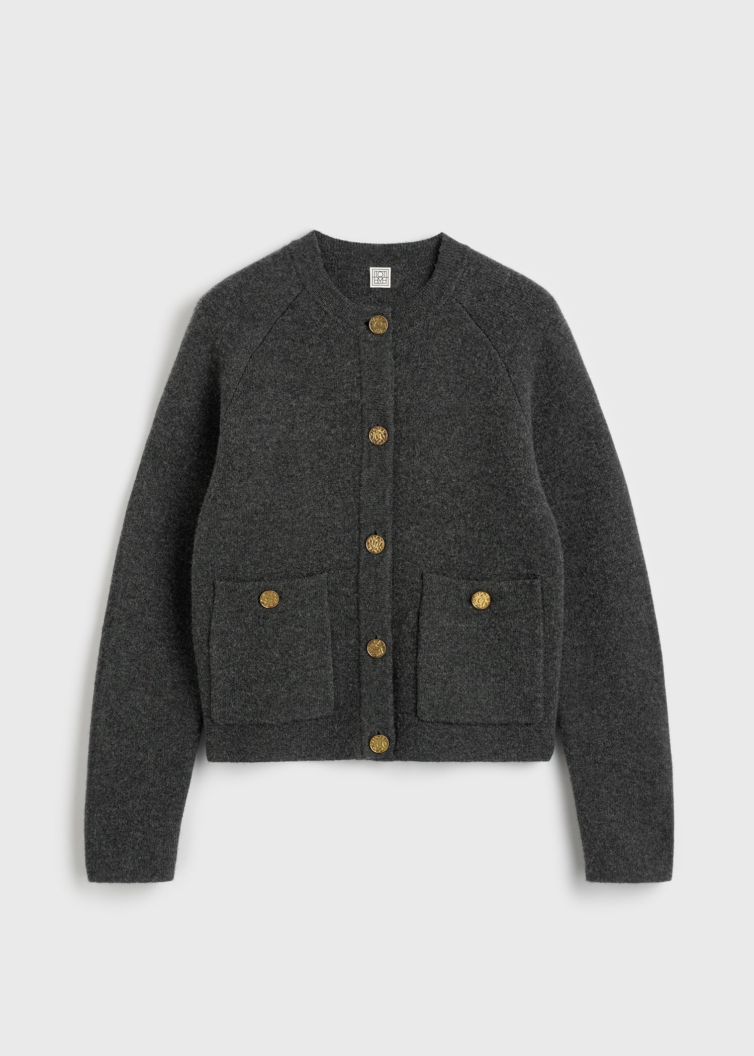 Hammered button cardigan charcoal - Image 5