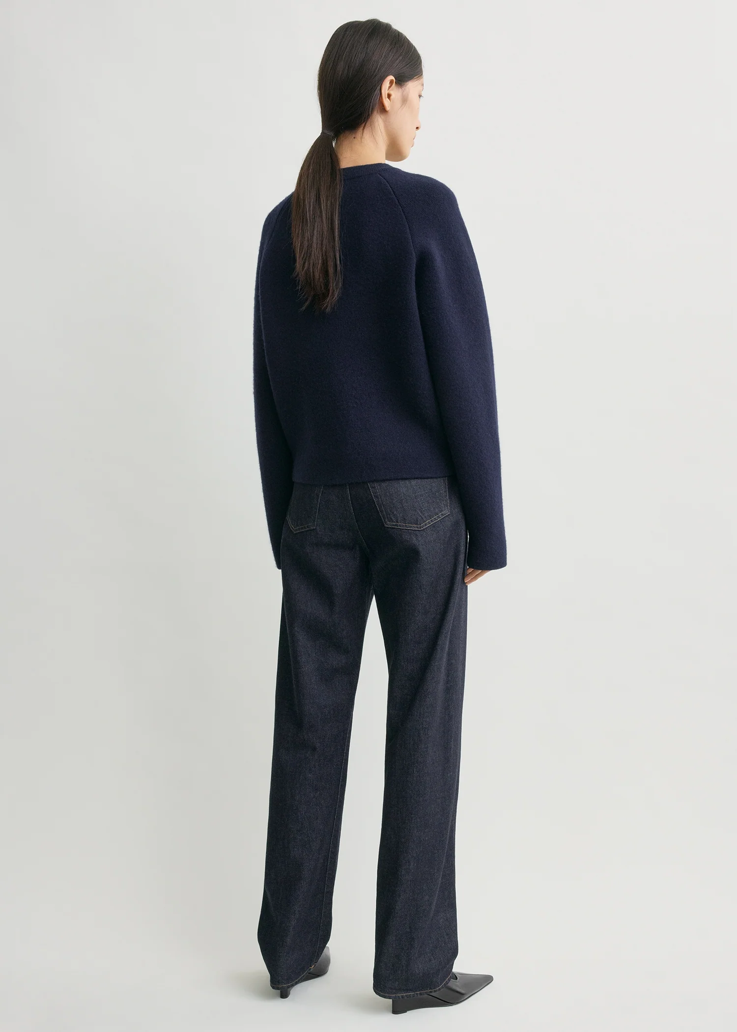 Hammered button cardigan navy - Image 3