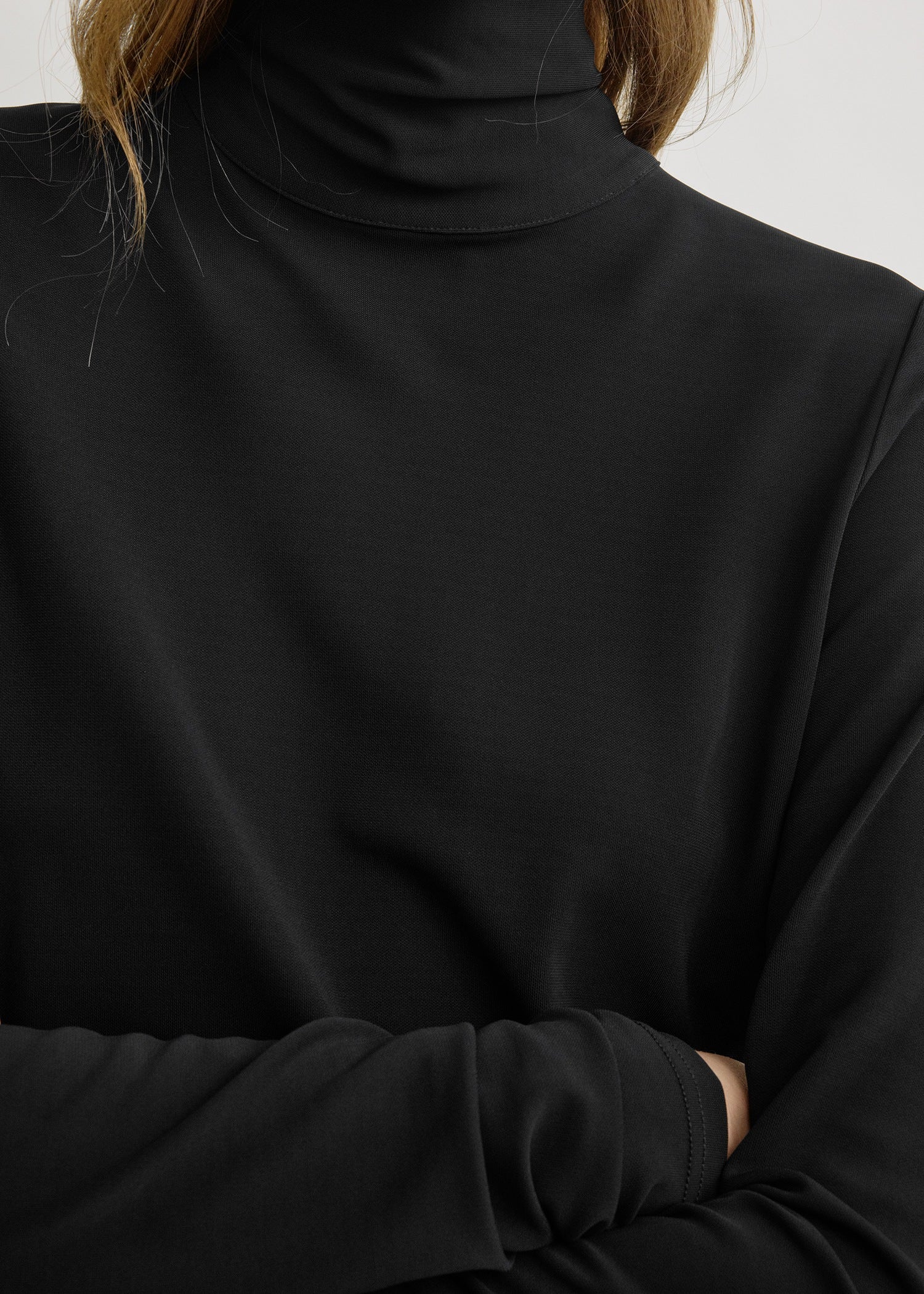 High-neck jersey top black - Image 5