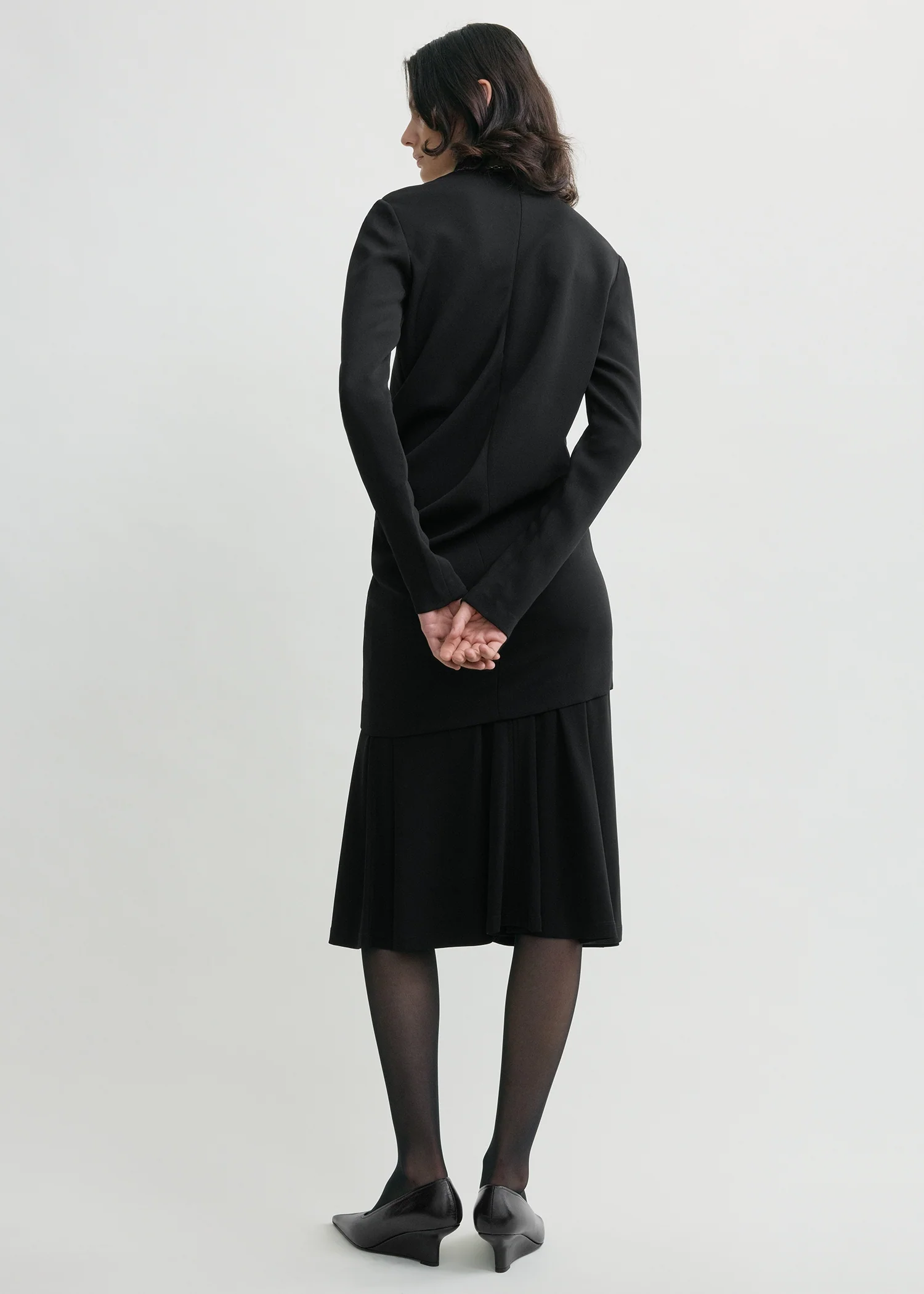 High-neck twist blouse black - Image 3