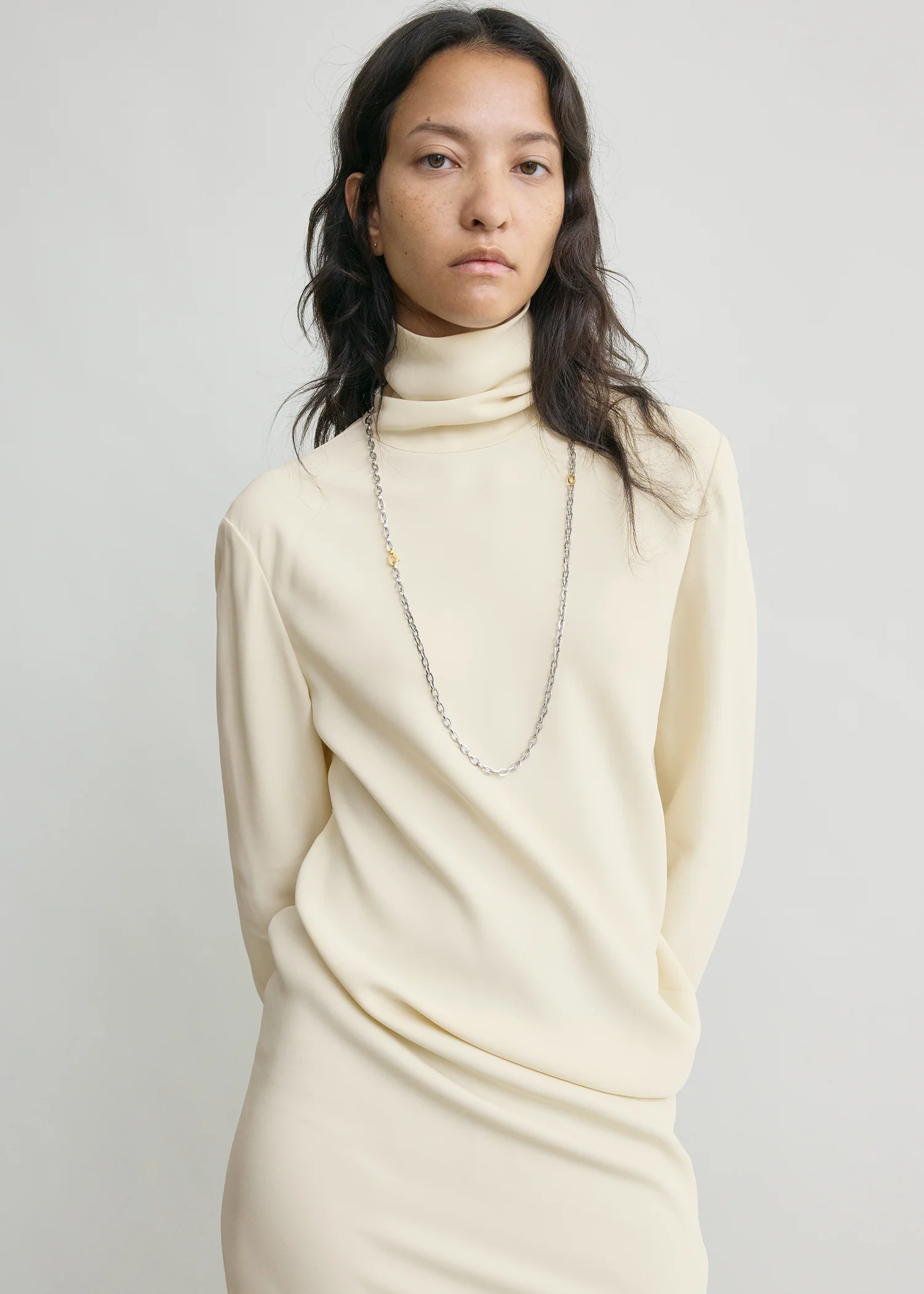 High-neck twist blouse ecru - Image 4
