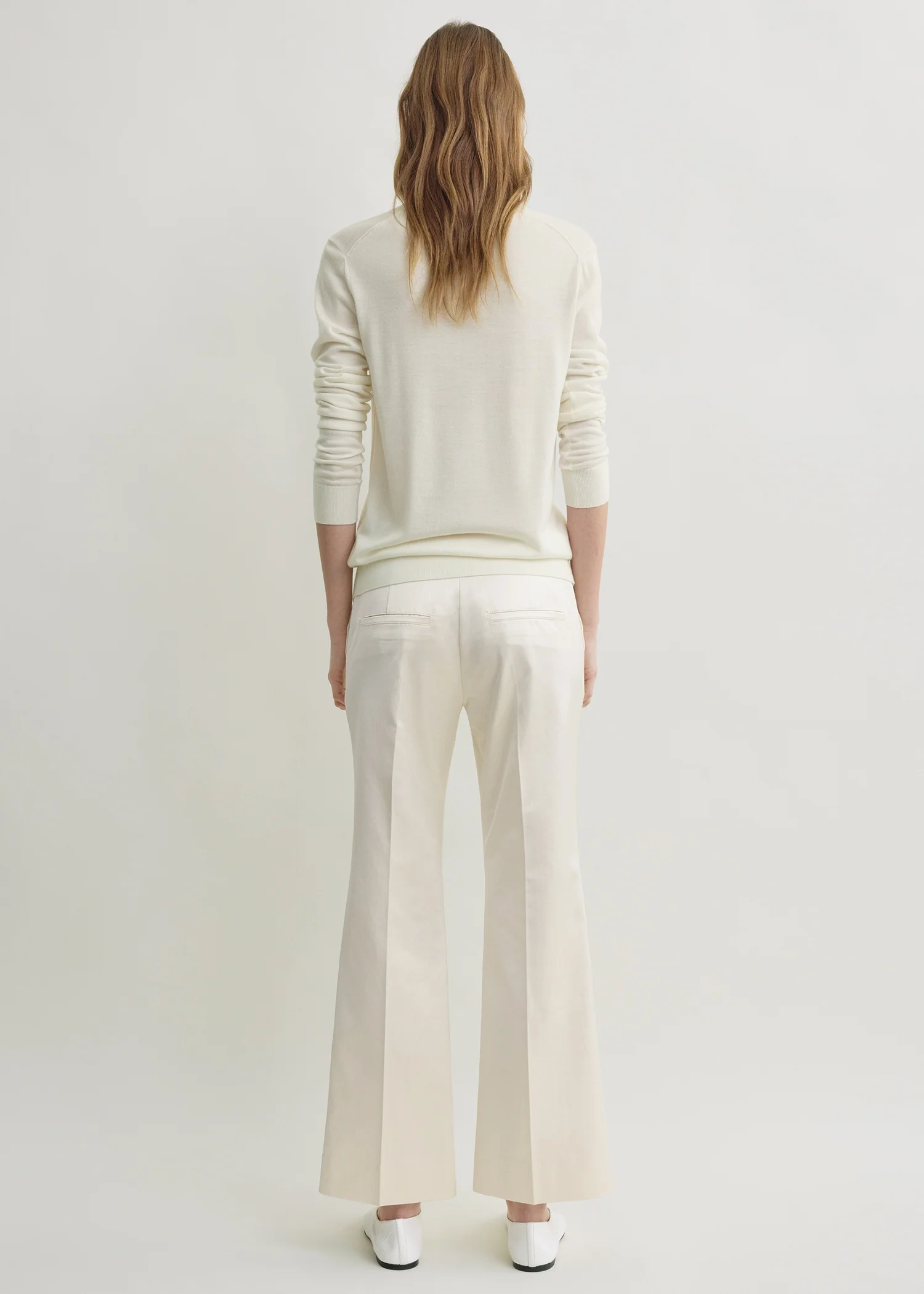 Kick flare raw-edge trousers stone - Image 3
