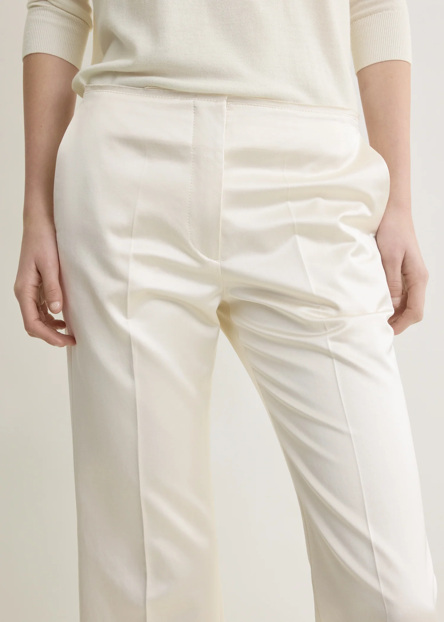 Kick flare raw-edge trousers stone - Image 4