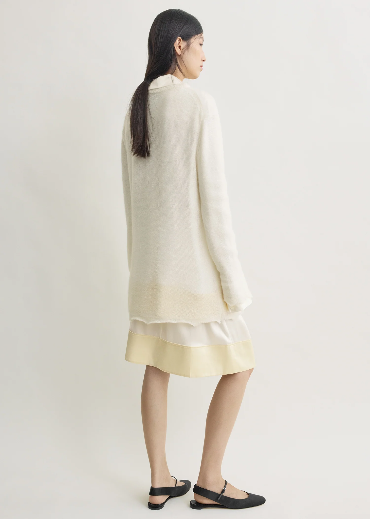 Long open weave knit off-white - Image 4