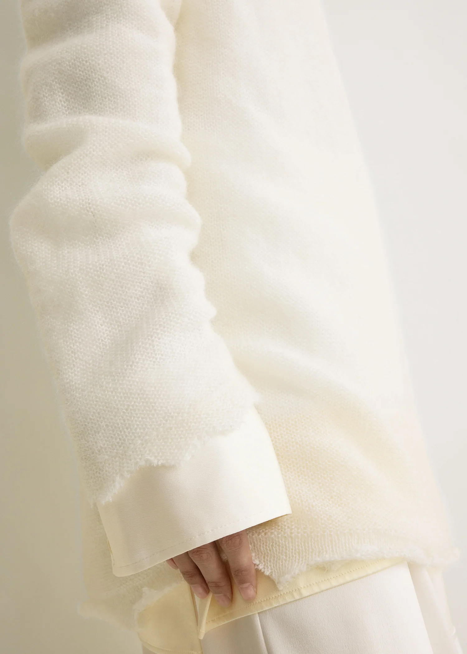 Long open weave knit off-white - Image 5