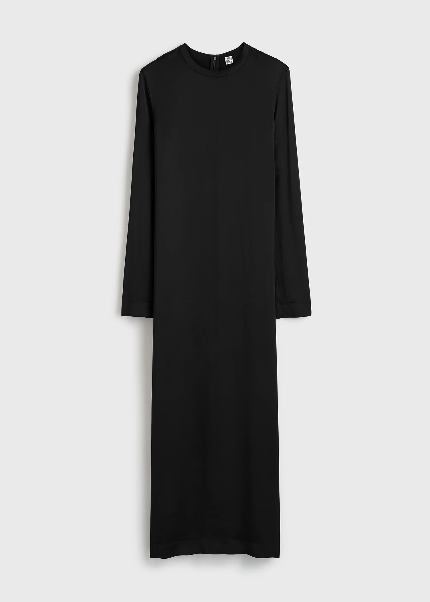 Long satin dress black - Image 5