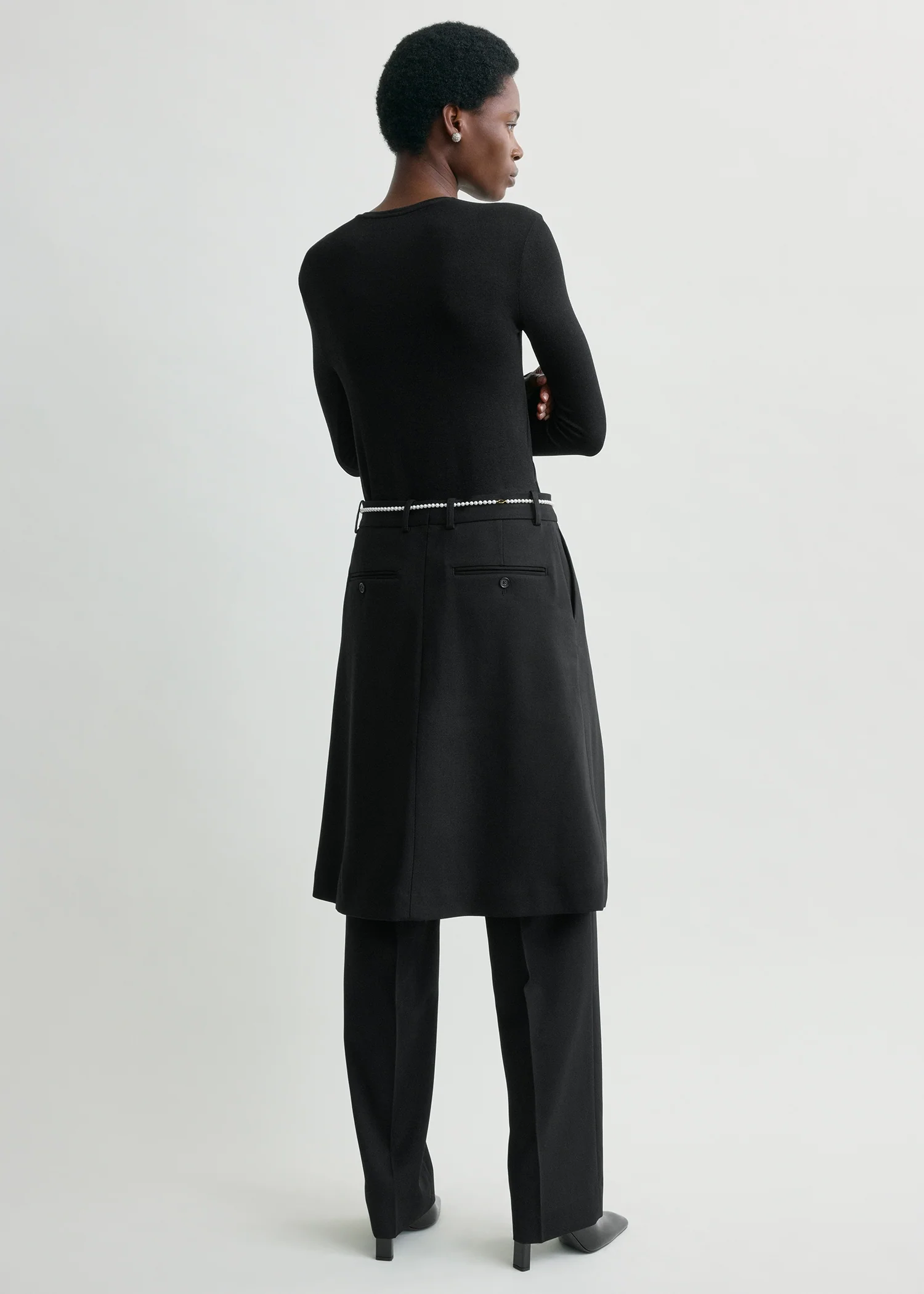 Long-sleeve jersey top black - Image 3