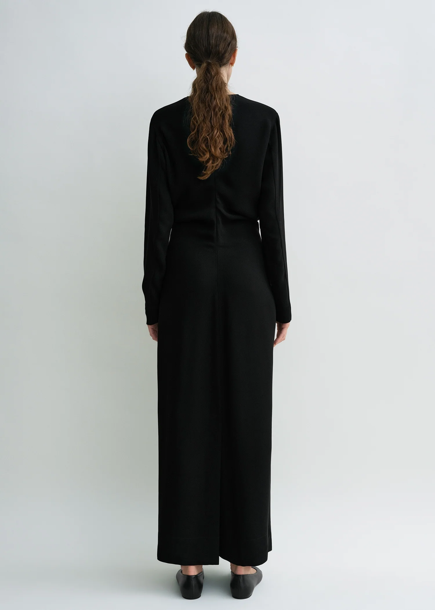 Long-sleeve slouch waist dress black - Image 3