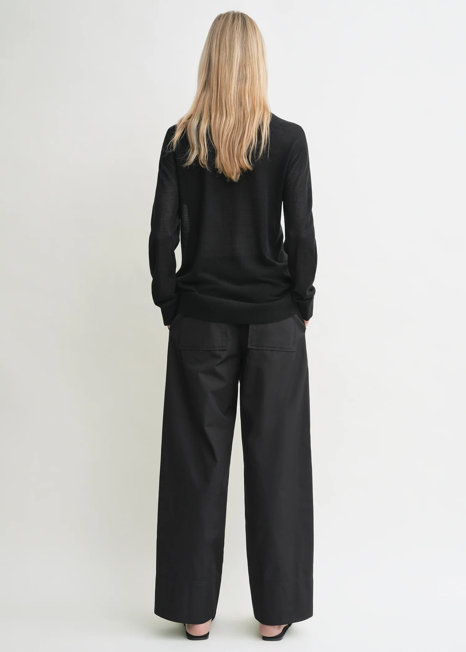 Long-sleeve tee knit black - Image 3