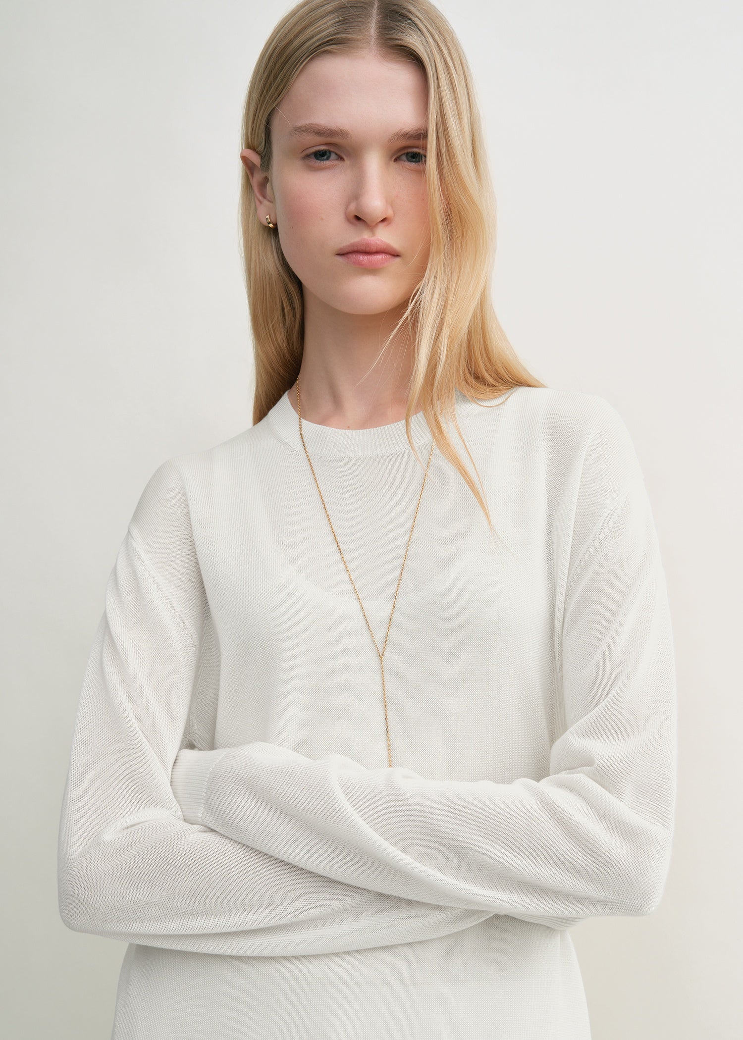 Long-sleeve tee knit white - Image 4