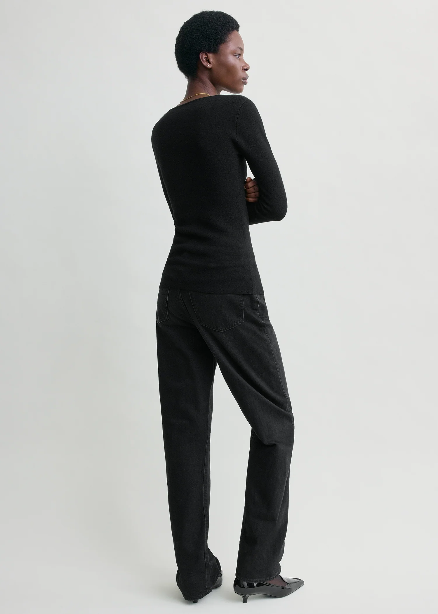 Merino knit top black - Image 3