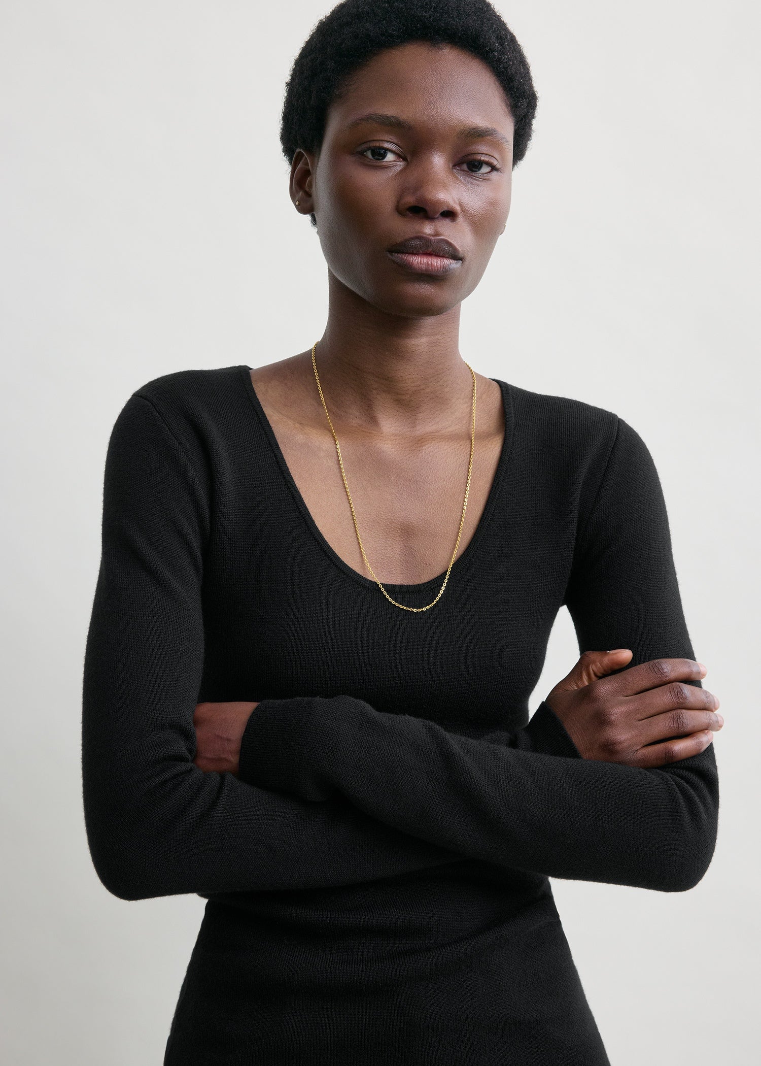 Merino knit top black - Image 4