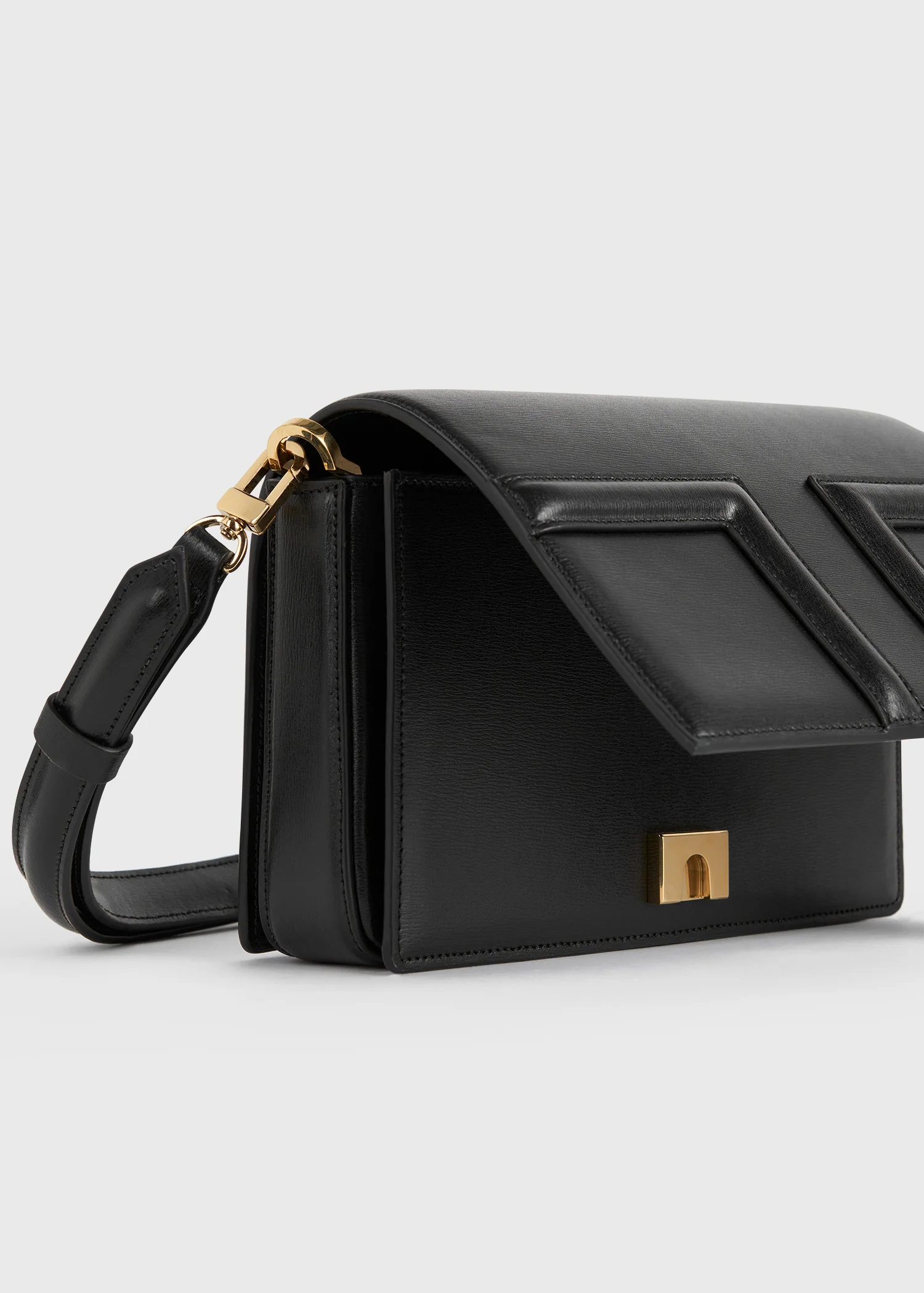 Mini T-flap leather bag black - Image 10