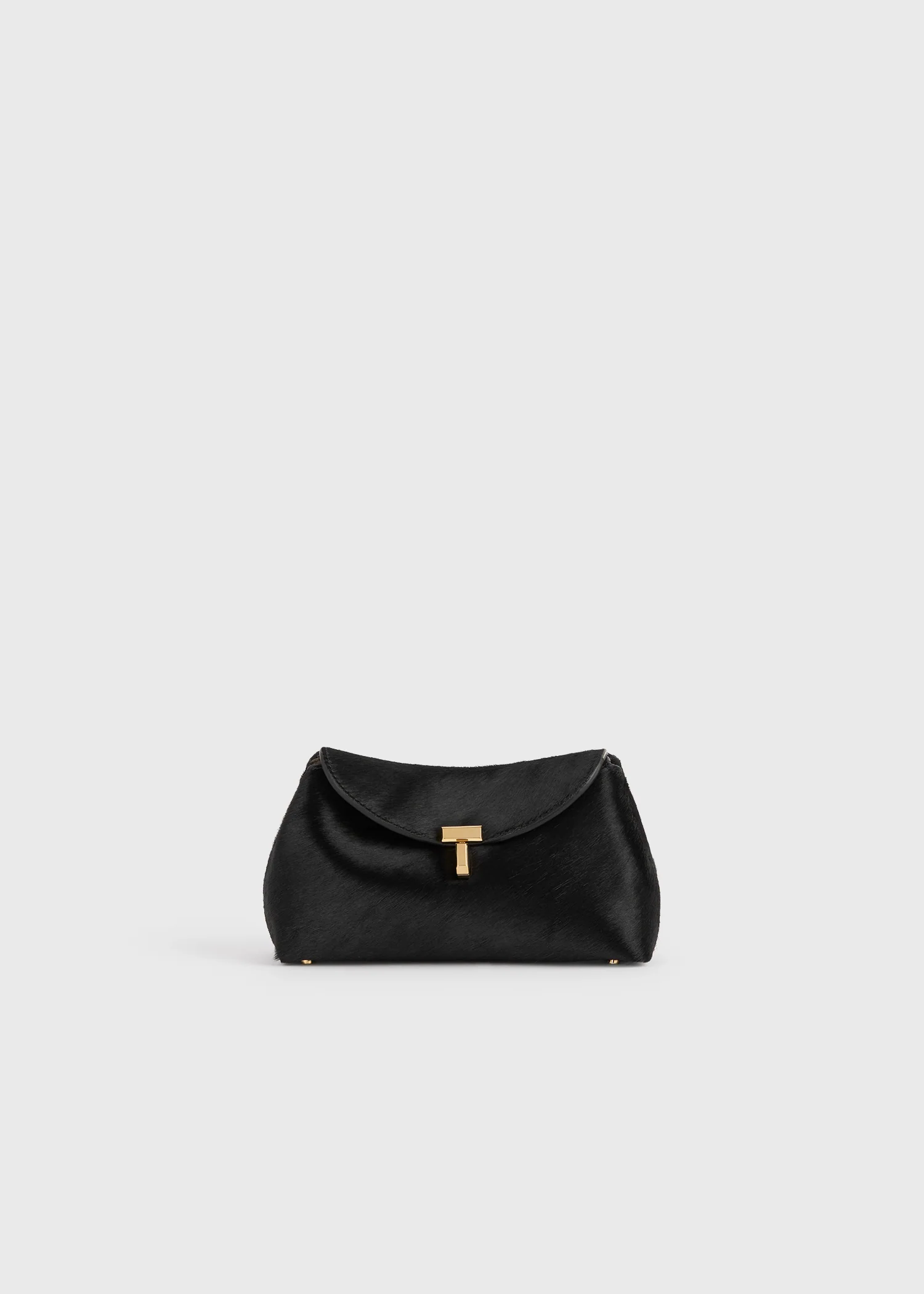 Mini T-lock pony hair clutch black - Image 8