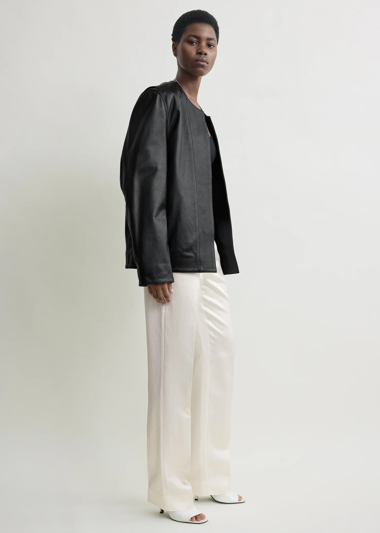 Minimal biker jacket black - Image 3