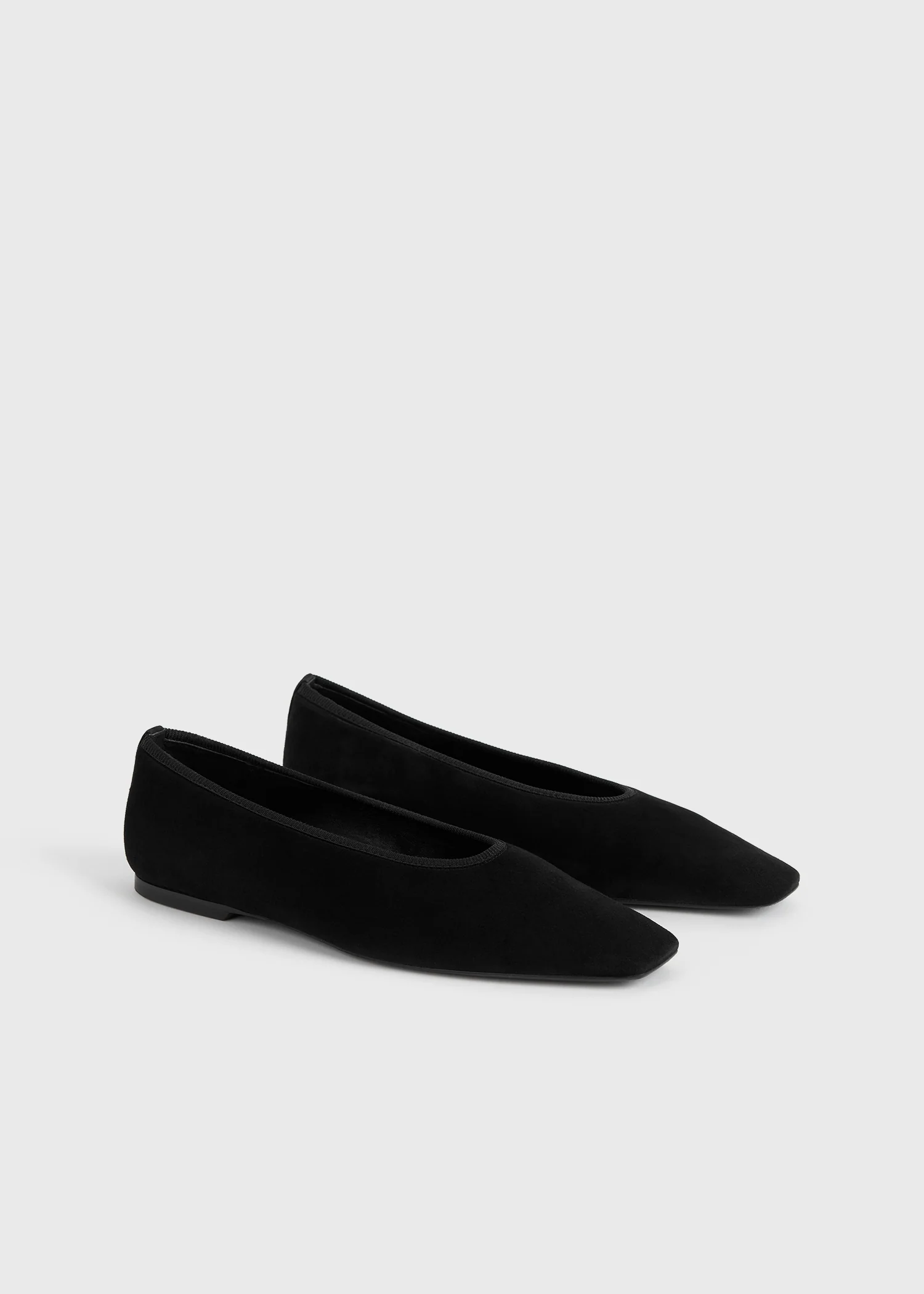 Minimalist suede ballerinas black - Image 4