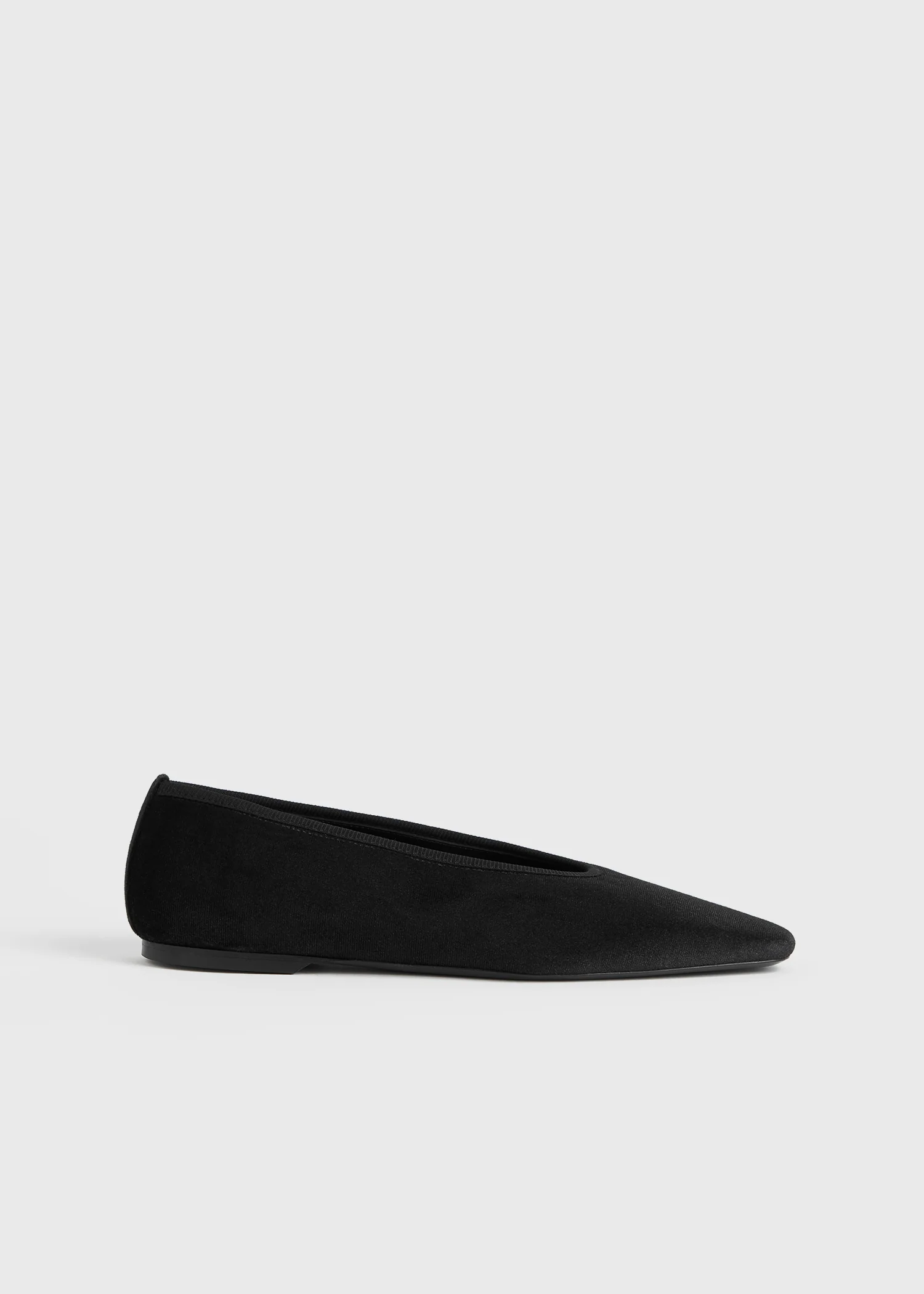 Minimalist velvet ballerinas black - Image 8