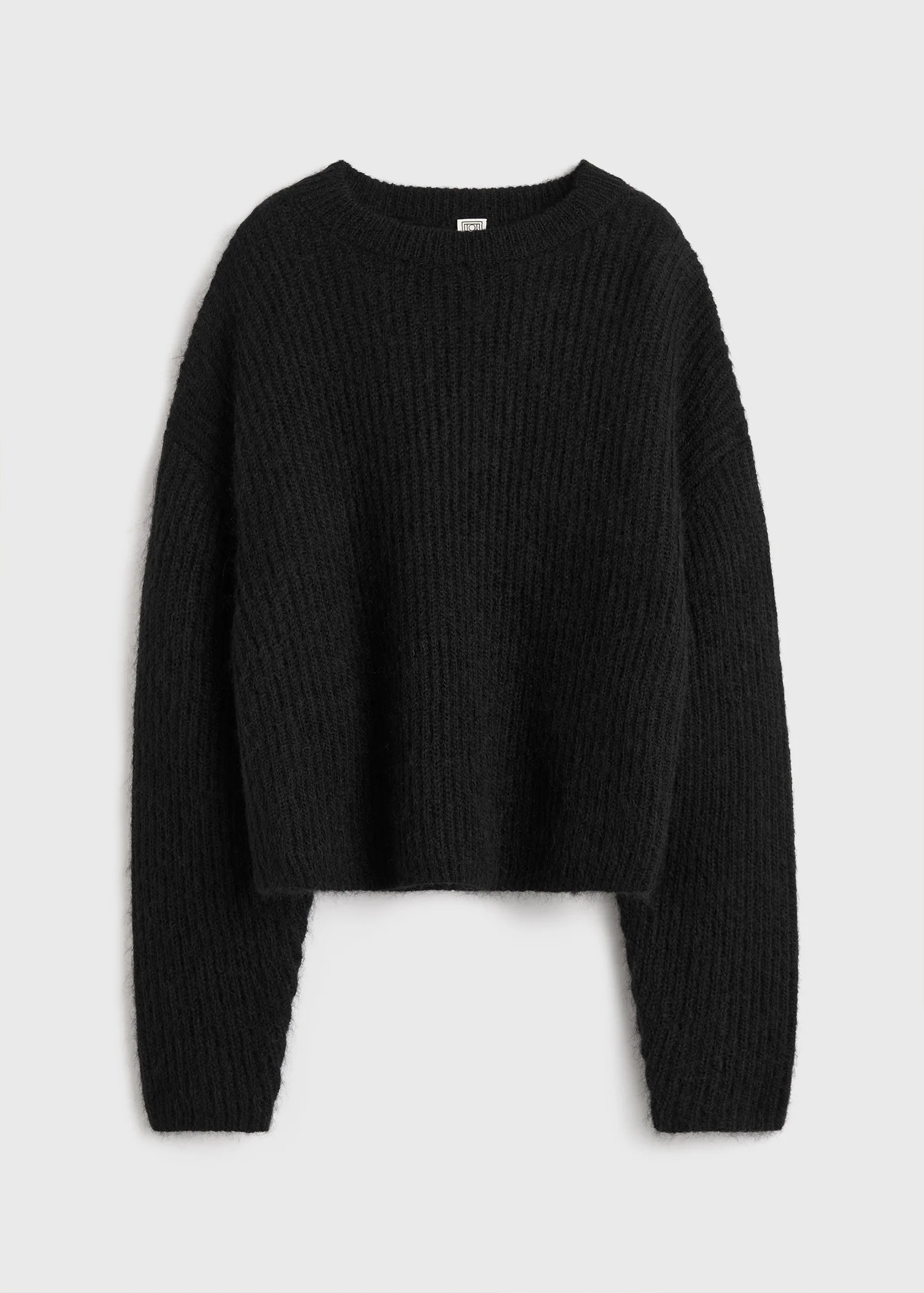 Mohair blend rib knit black - Image 5